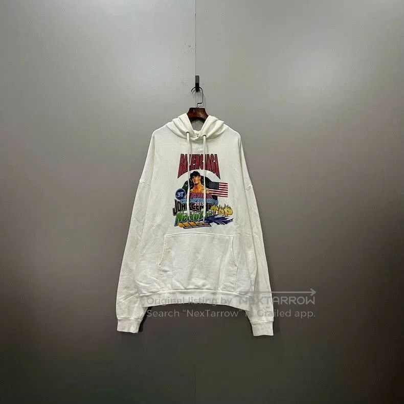 Balenciaga Balenciaga White Graphic Logo Hoodie. Size US M / EU 48-50 / 2 - 1 Thumbnail