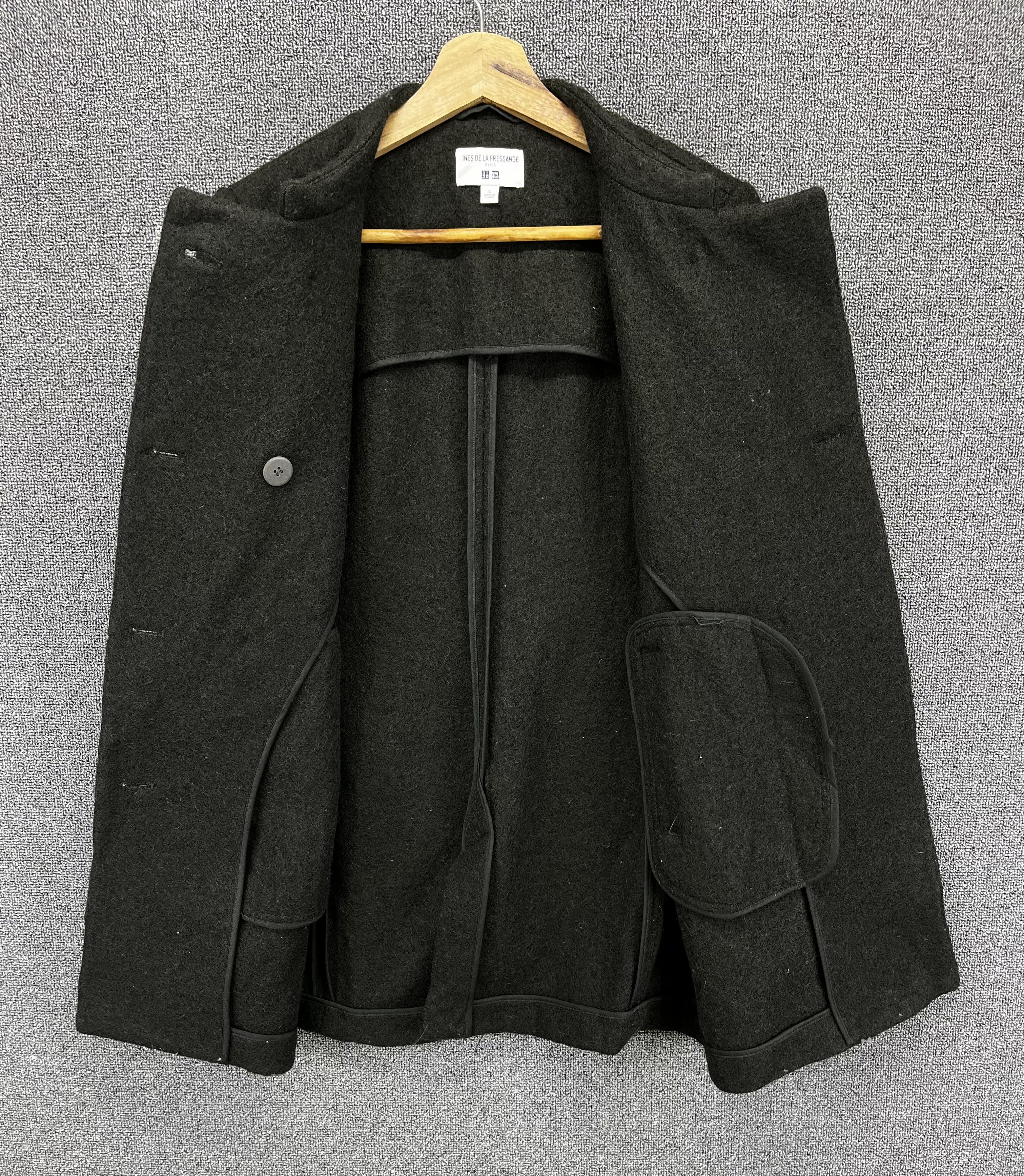 Japanese Brand Ines De La Fressange Paris Uniqlo Button Up Rare Wool Jacket Size L / US 10 / IT 46 - 4 Thumbnail