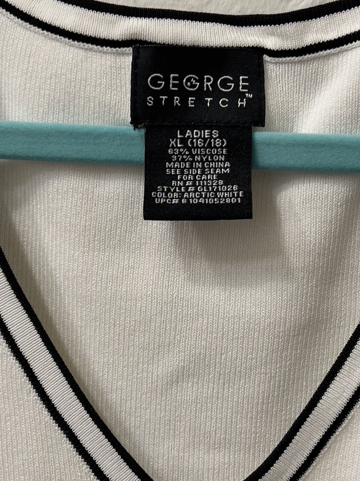 George White and Black Striped Sleeveless Sweater Vest Size XL / US 12-14 / IT 48-50 - 2 Thumbnail