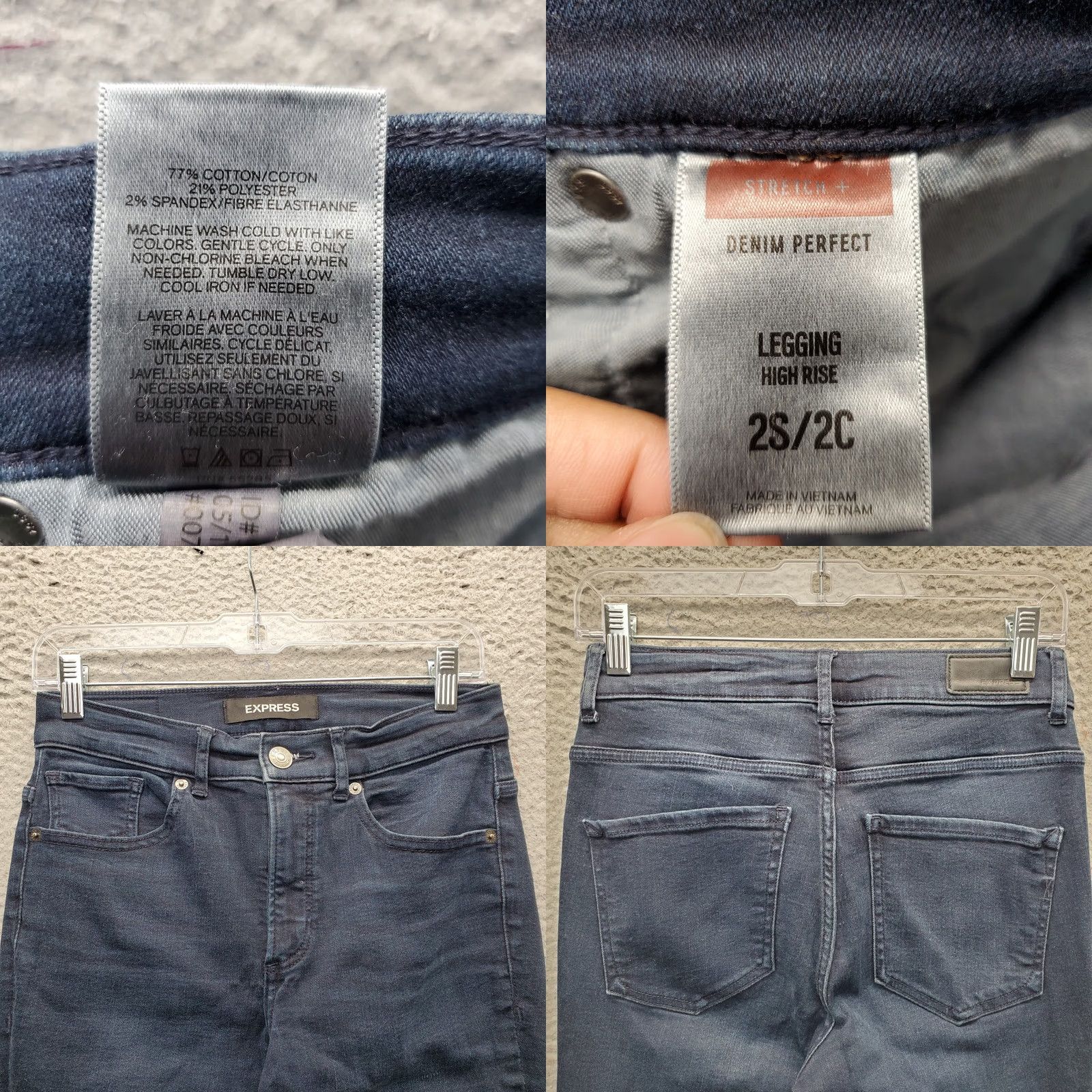 Express Express Jeans Womens 2S Blue Denim High-Rise Skinny Leg 2 Stretch 5-Pocket Regular Size 2 Size 26" / US 2 / IT 38 - 8 Thumbnail