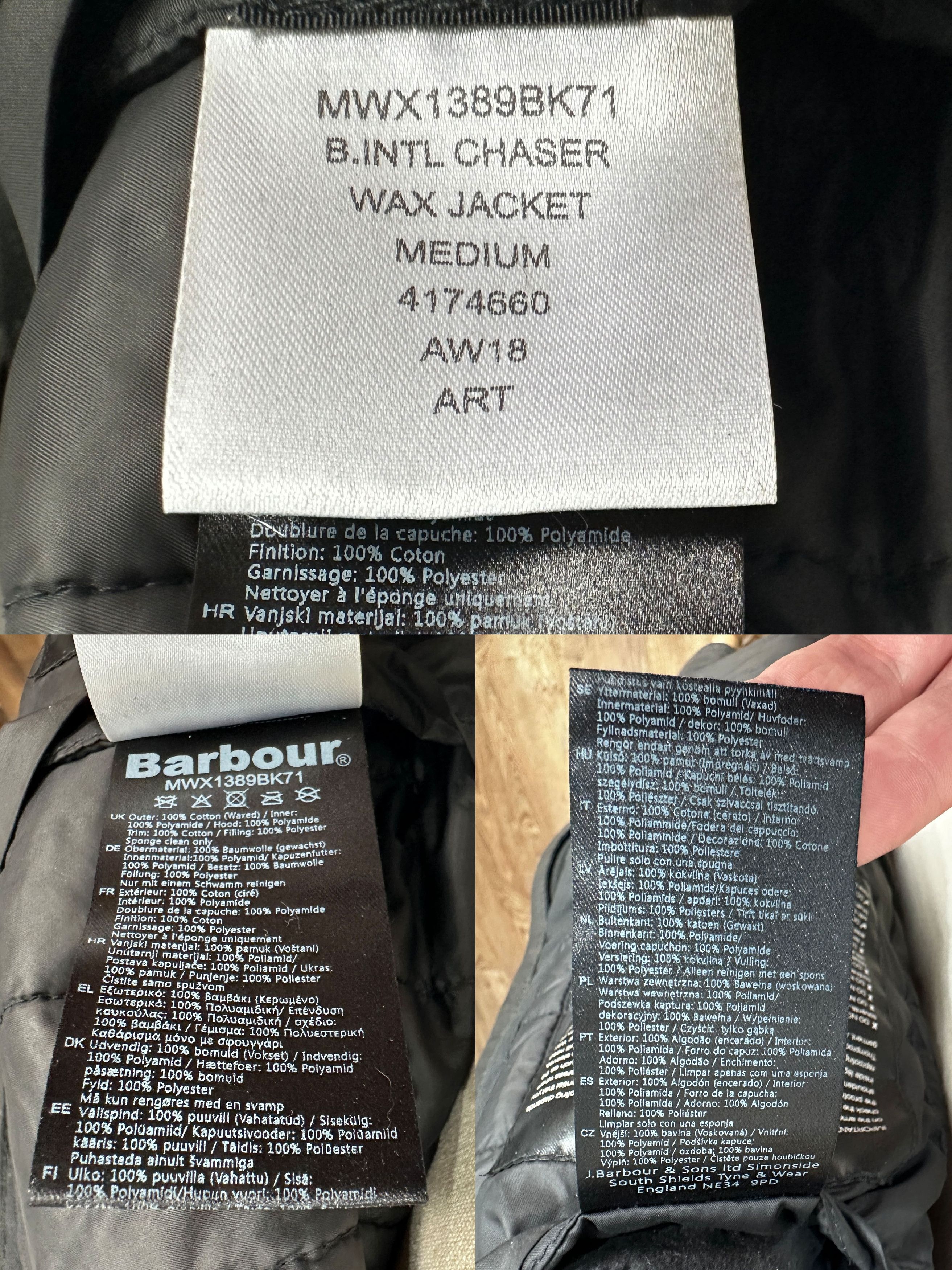 Barbour BARBOUR B.Intl Chaser WAX Hooded Jacket Size M British Style Size US M / EU 48-50 / 2 - 17 Thumbnail