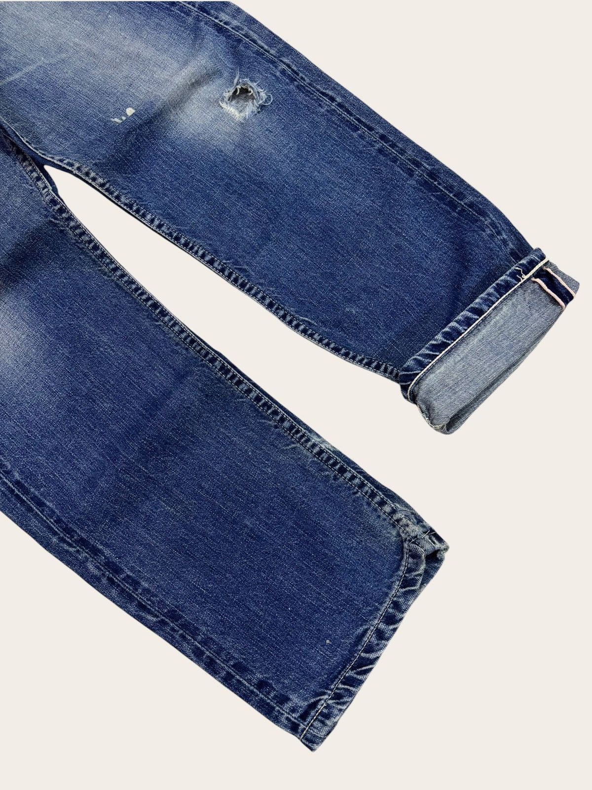 KOJIMA GENES Vtg Japan John Bull Selvedge Carpenter Buckle Distress Jeans Size US 32 / EU 48 - 7 Thumbnail