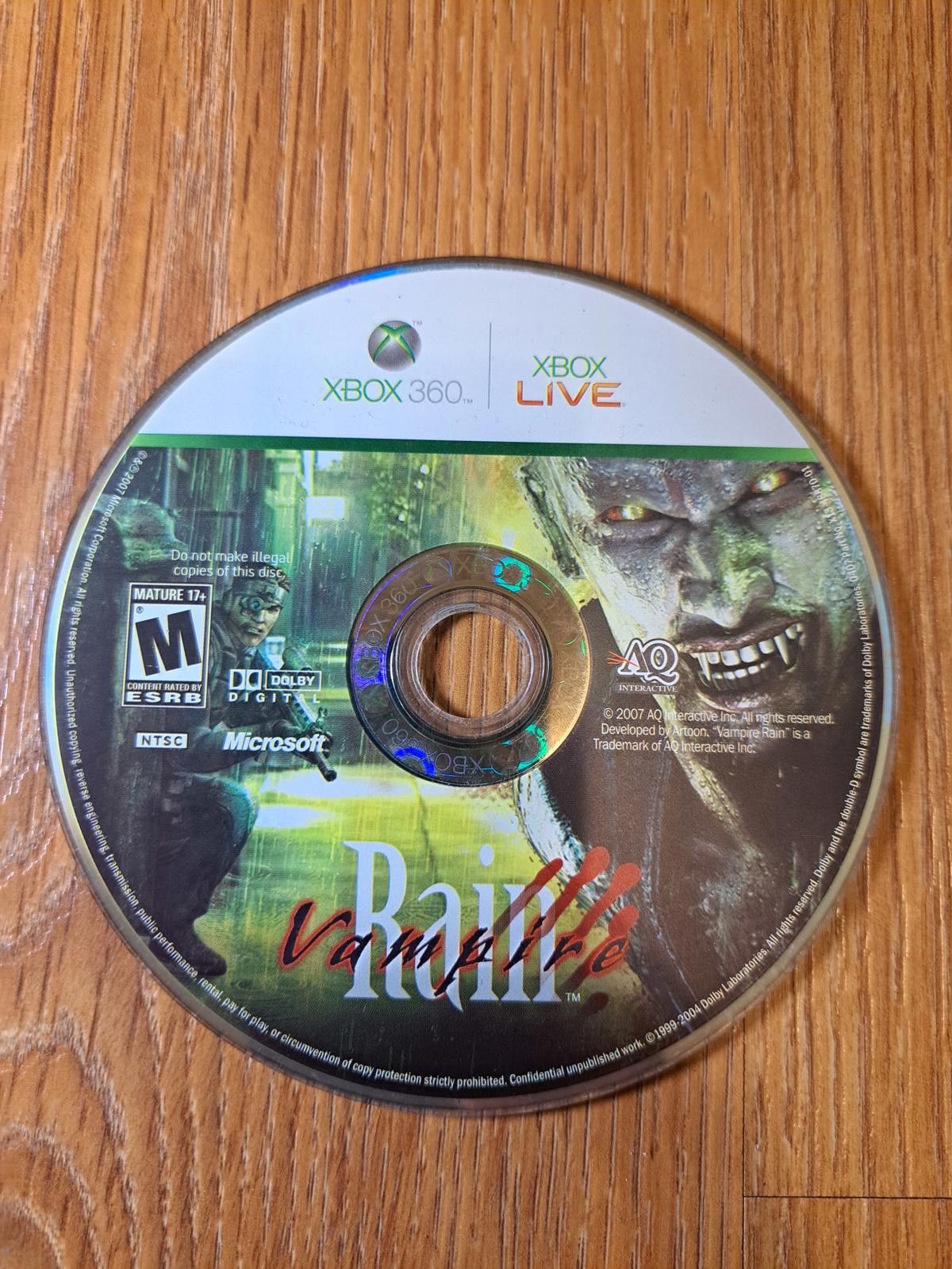 Microsoft Vampire Rain Xbox 360 Video Game Size ONE SIZE - 1 Thumbnail