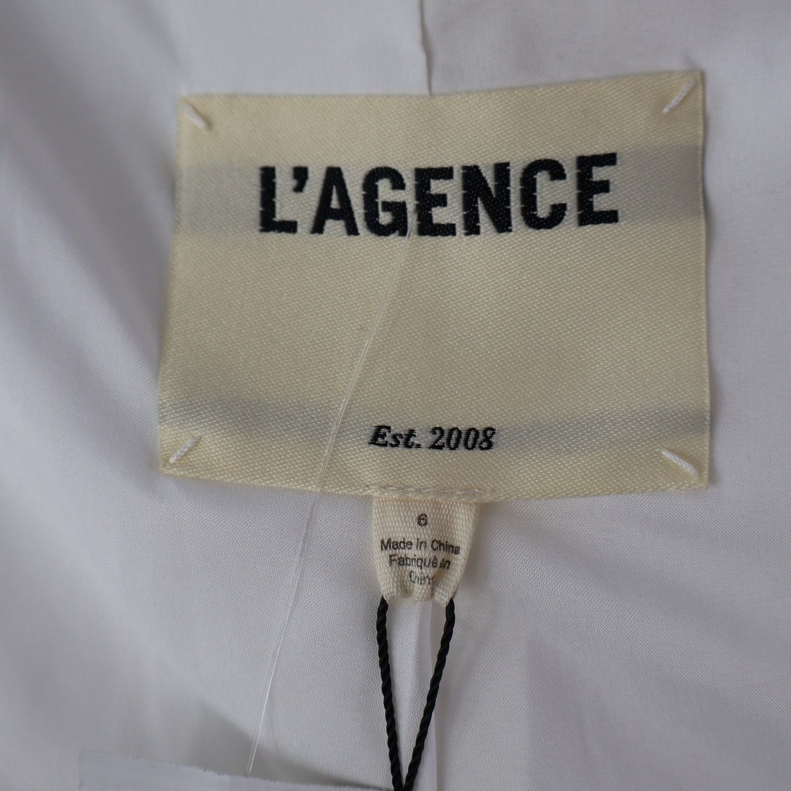 L'AGENCE L'AGENCE Double Breasted Blazer Women 6 White Black Tuxedo Size M / US 6-8 / IT 42-44 - 2 Thumbnail