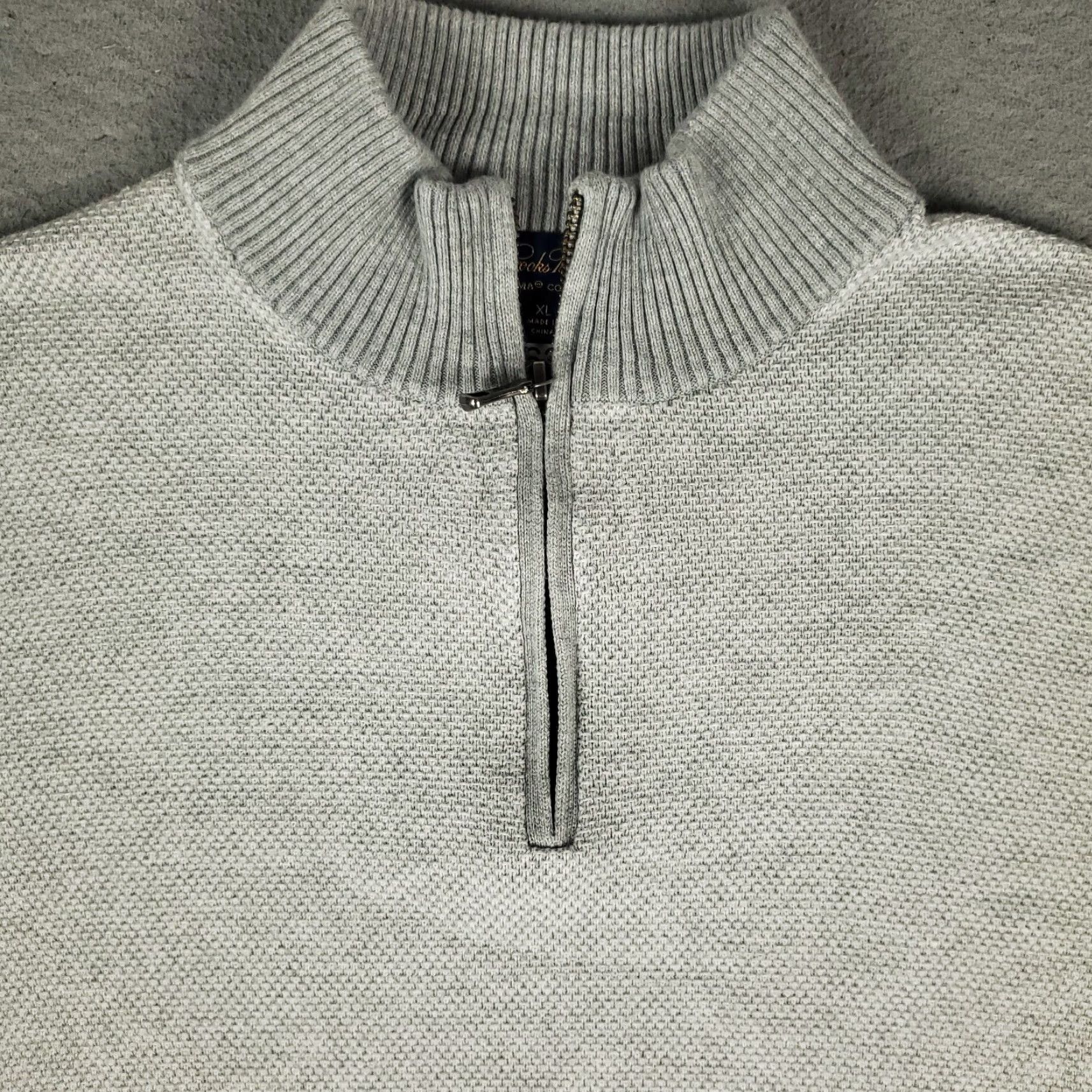 Brooks Brothers Brooks Brothers Sweater XL Gray Knit 1/4 Zip Pullover Mens Classic Casual Size US XL / EU 56 / 4 - 2 Thumbnail
