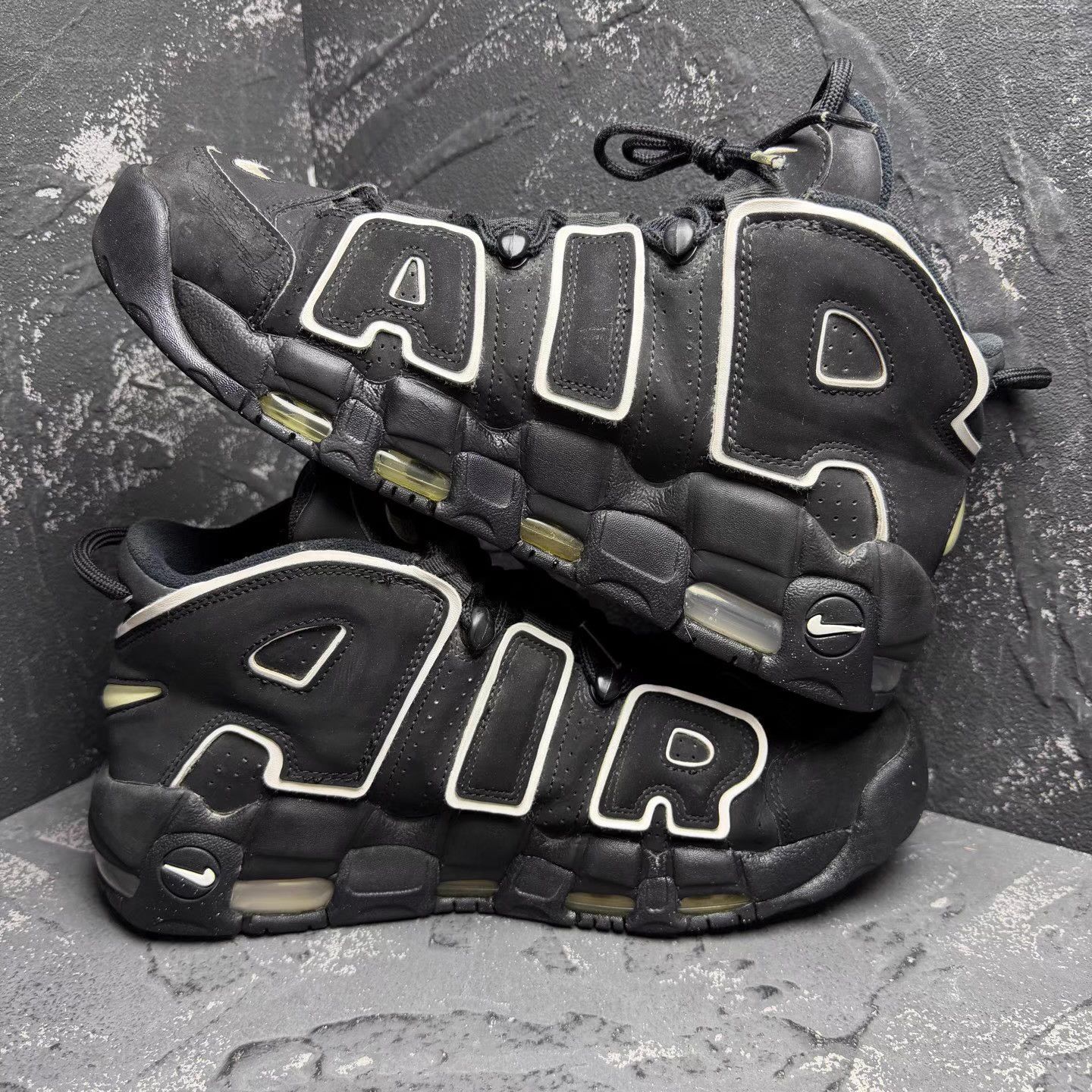 Nike Nike Air More Uptempo Black & White Q10 Size US 10 / EU 43 - 4 Thumbnail