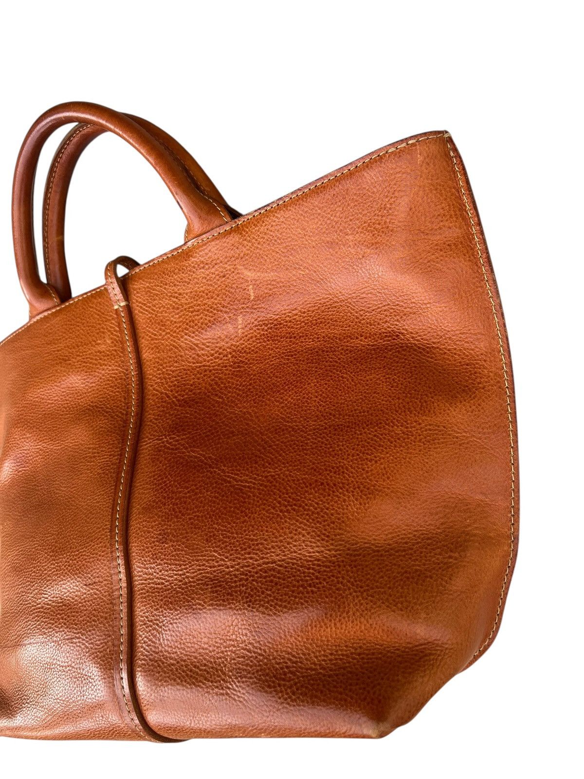 Leather Genten Japan Patina Leather Tote Bag Size ONE SIZE - 10 Thumbnail