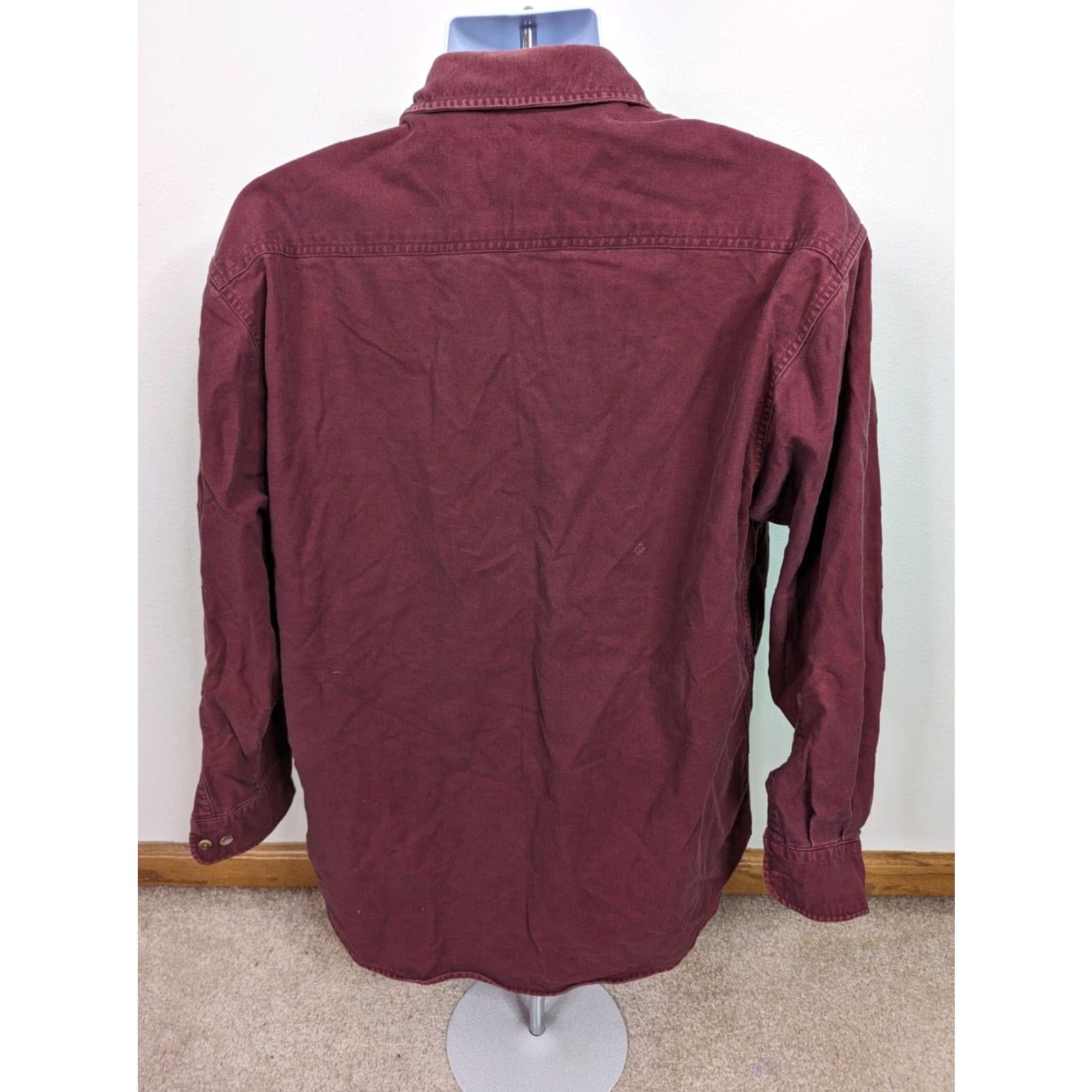 Vintage VINTAGE St. John's Bay Button-Down Shirt Men Large Red Chamois Cloth Long Sleeve T2F Shirt Size US L / EU 52-54 / 3 - 3 Thumbnail