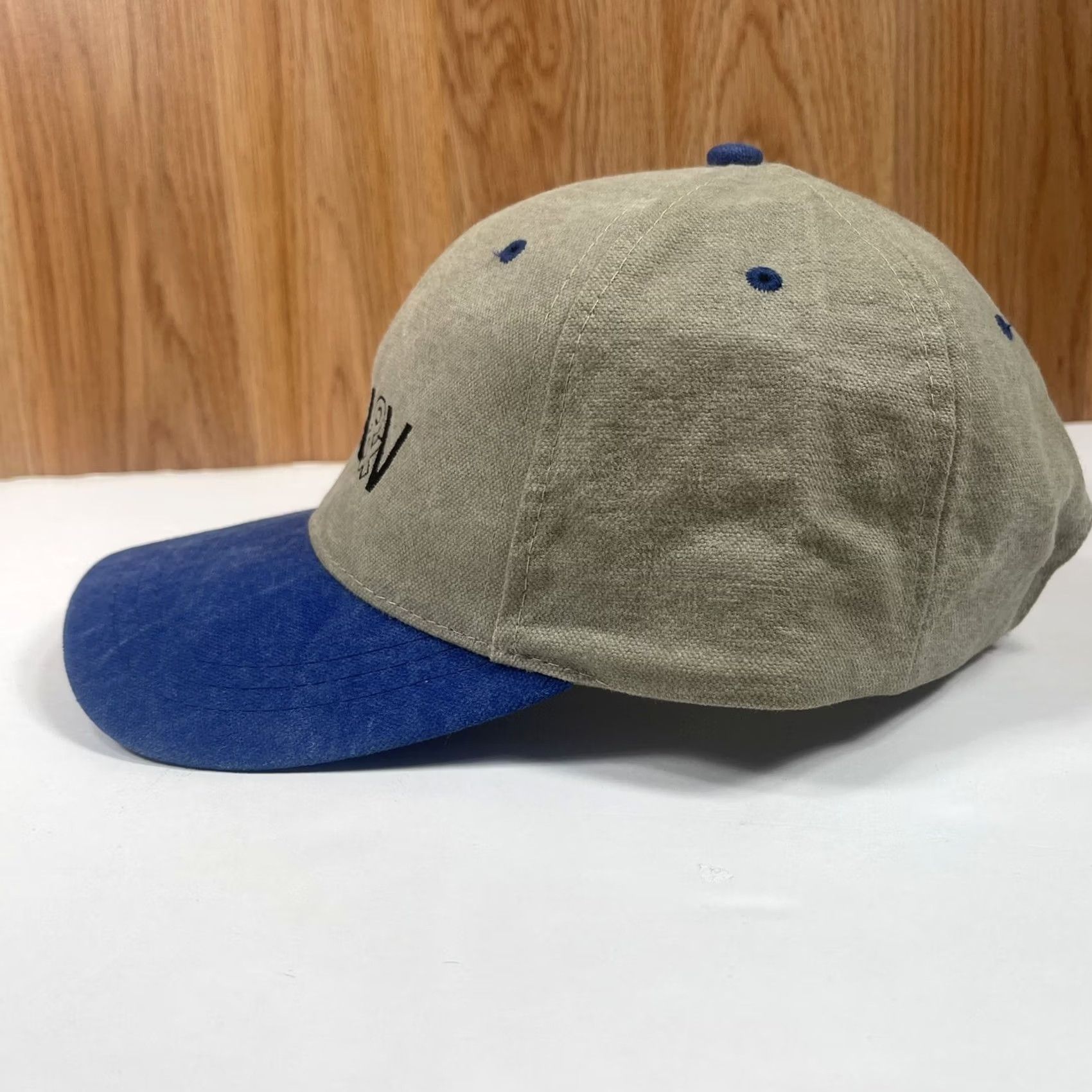 Vintage AJM Headwear Hat Adult Beige GL&V Embroidered Adjustable StrapBack Baseball Cap Size ONE SIZE - 4 Thumbnail