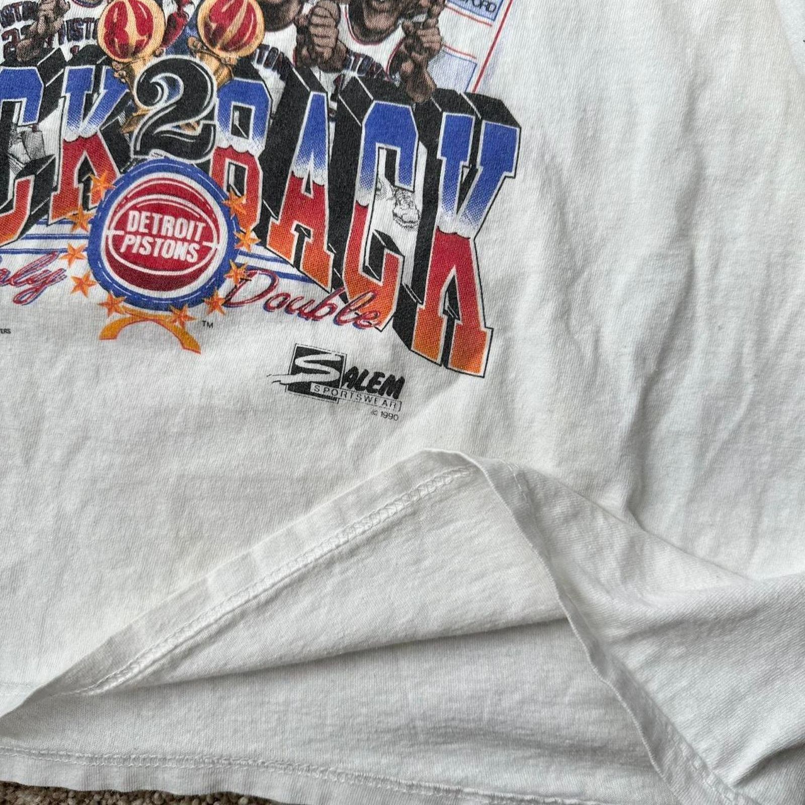 NBA × Salem Sportswear × Vintage Vintage 80s Detroit Pistons World Champs Salem Sports Shirt Size US M / EU 48-50 / 2 - 7 Thumbnail