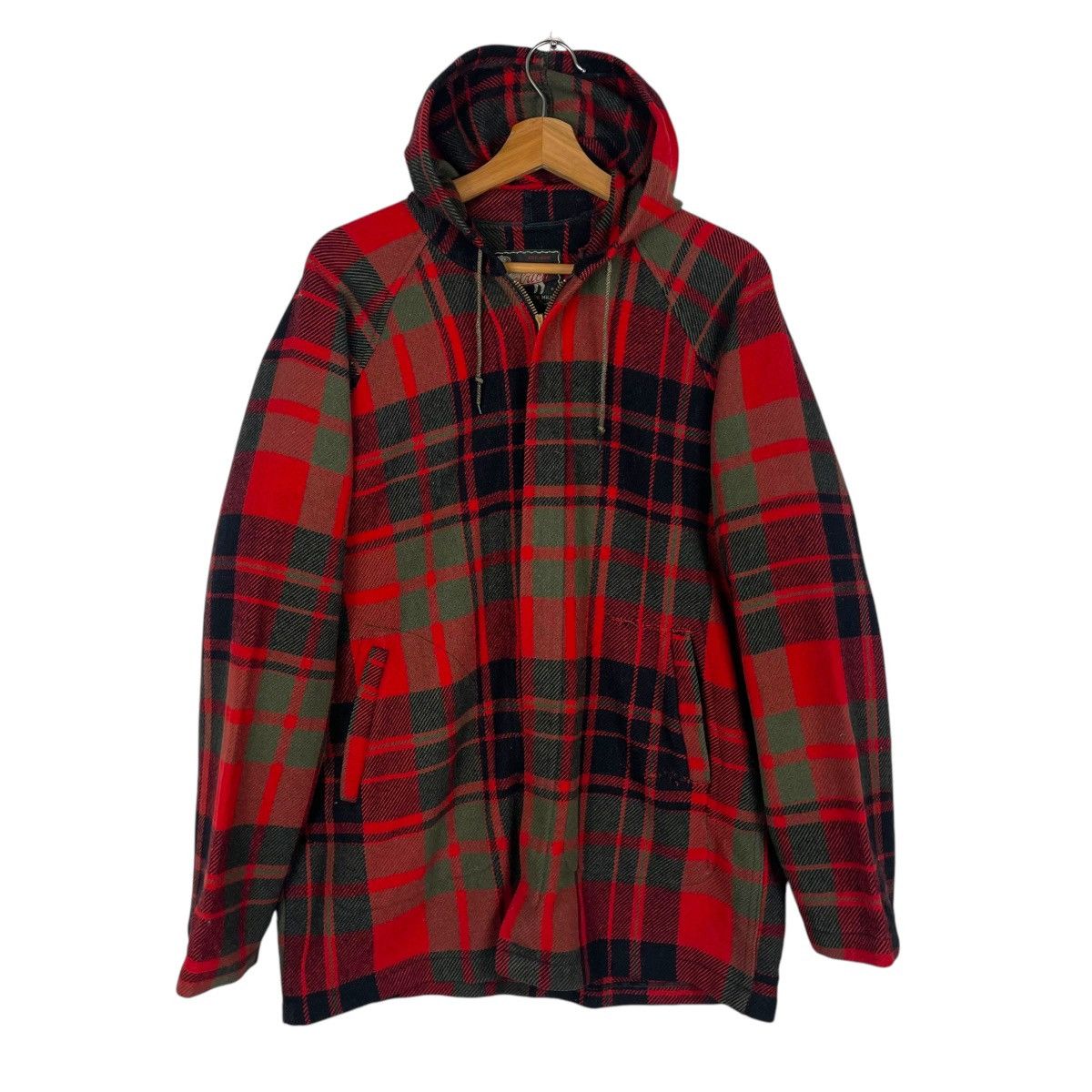 Vintage × Woolrich Woolen Mills 💥60s WOOLRICH USA MADE PLAID CHECKED HOODIE JACKET Size US L / EU 52-54 / 3 - 1 Thumbnail