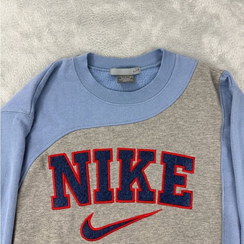 Nike Nike Rework Men's Sz Medium Blue and Grey Sweatshirt Retro Size US M / EU 48-50 / 2 - 5 Thumbnail