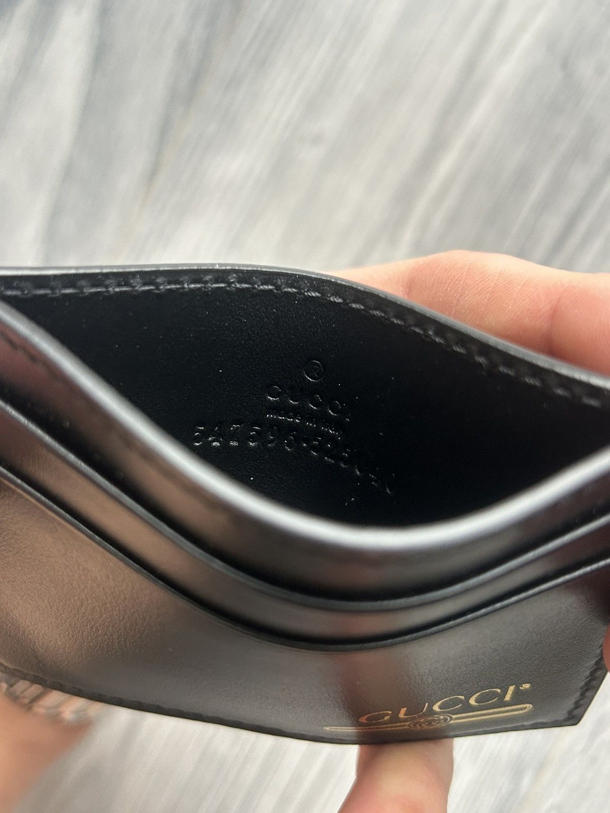 Gucci Black Leather Cardholder with Gold Logo Size ONE SIZE - 4 Thumbnail