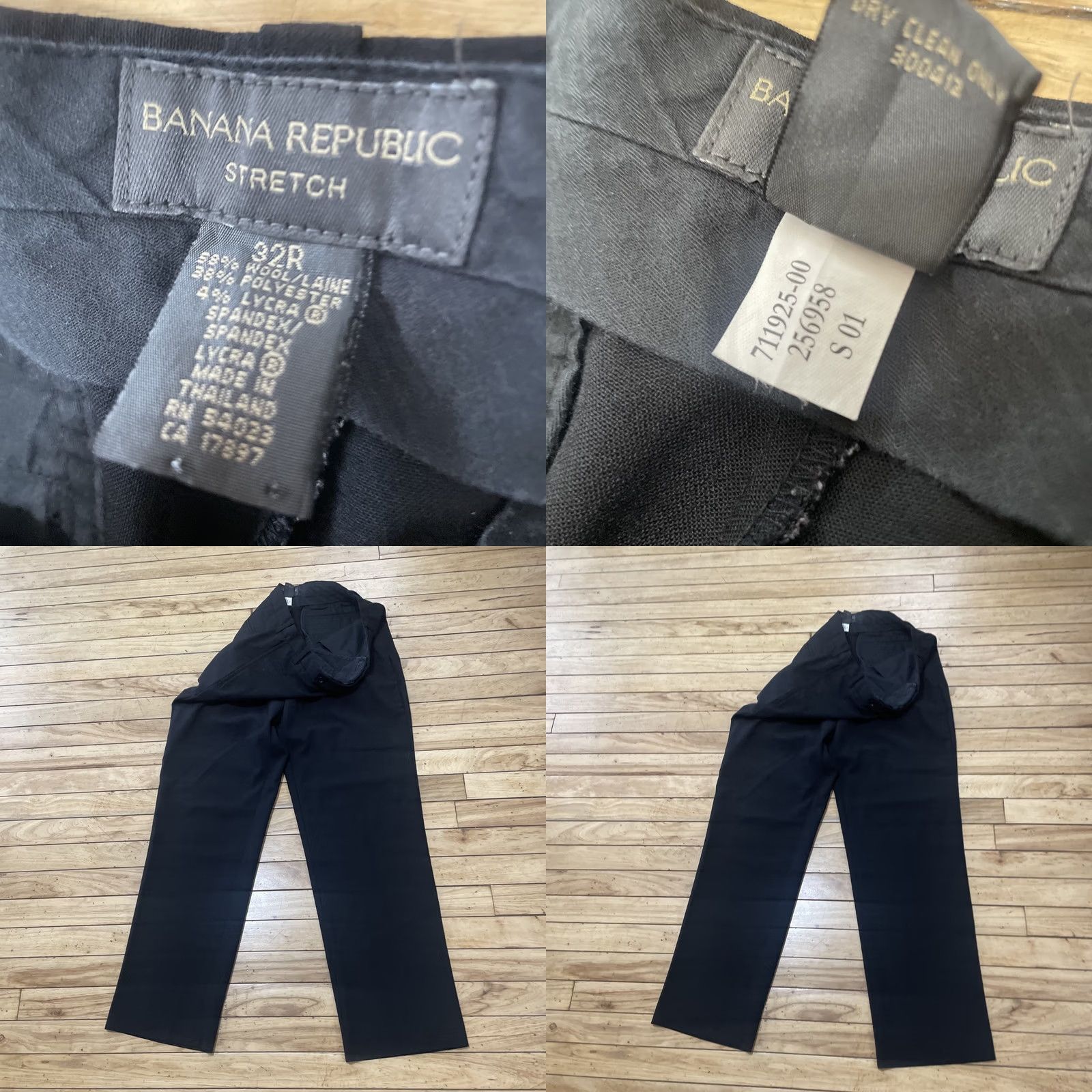 Banana Republic VINTAGE Banana Republic Dress Pants Men 32R Black Wool Flat Front Slacks 2001 Wool Blend Stretch 90s Y2k Dress Pants Mens Size US 32 / EU 48 - 10 Thumbnail
