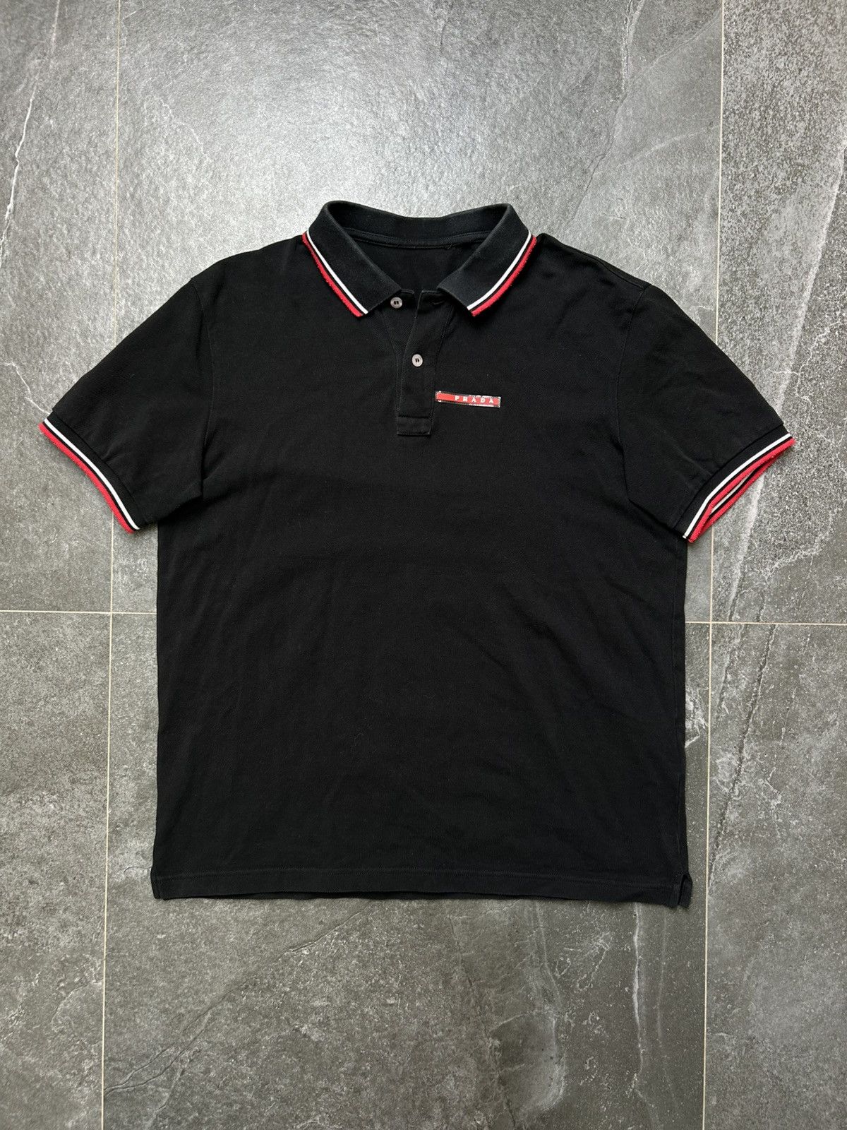 Prada Prada red tab polo shirt black luxury Size US XL / EU 56 / 4 - 1 Thumbnail