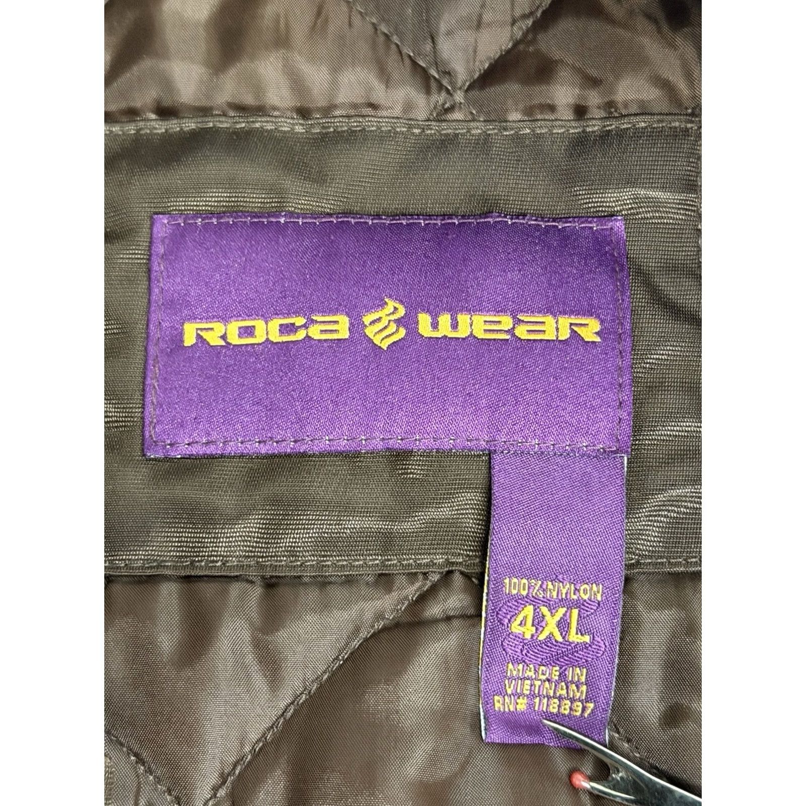Rocawear VINTAGE Rocawear Bomber Jacket 4XL Brown Quilted Hip Hop Spellout Nylon Big Size US XXL / EU 58 / 5 - 6 Thumbnail
