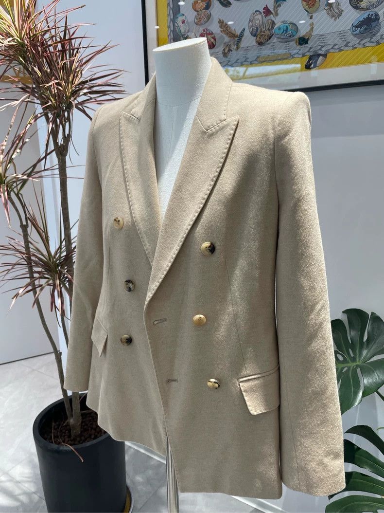 Max Mara Max Mara Beige cashmere blazer Size S / US 4 / IT 40 - 3 Thumbnail