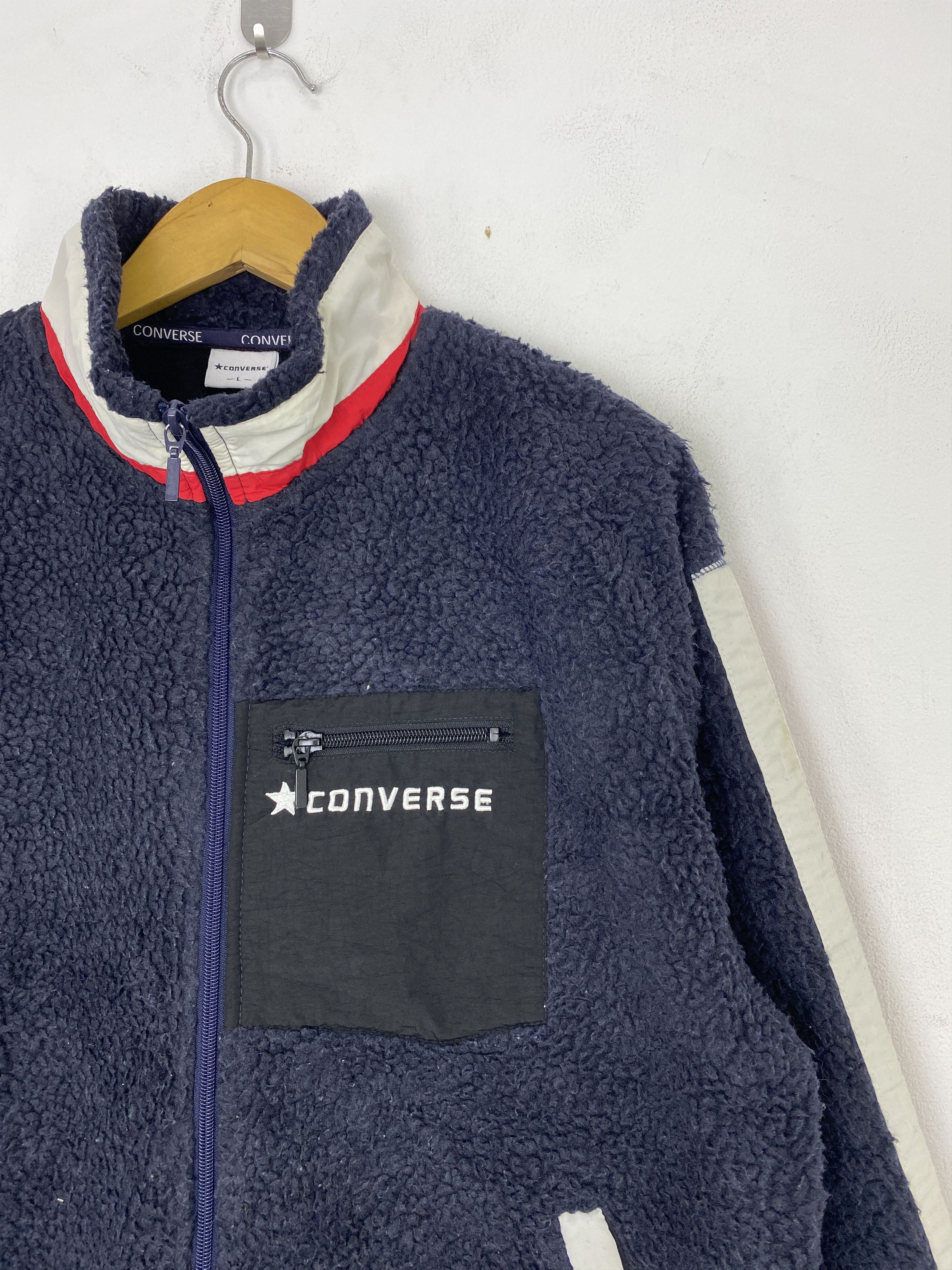 Converse Vintage Converse Fleece Zipper Jacket JA0144 Size US L / EU 52-54 / 3 - 10 Thumbnail