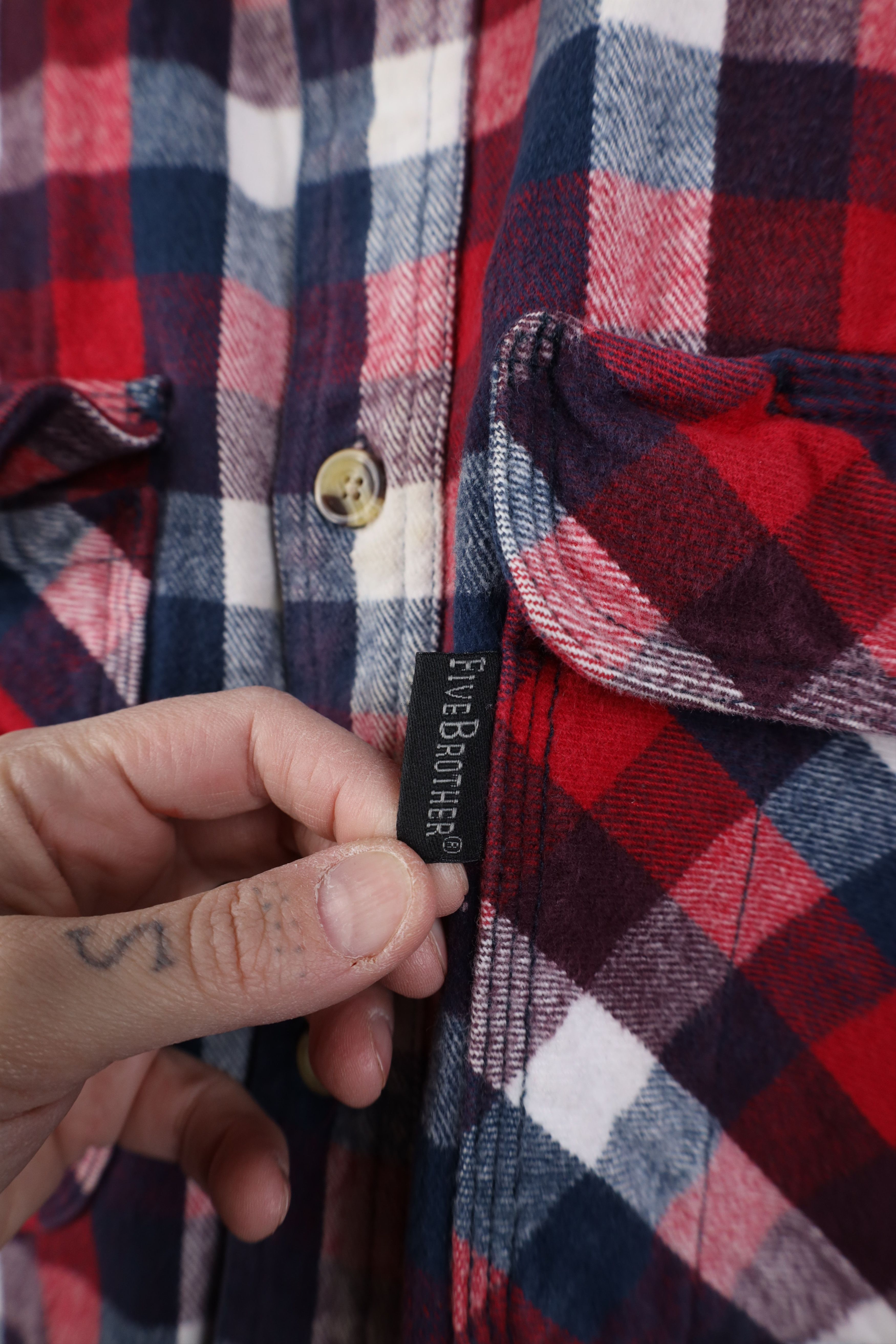 FiveBrother Vintage 90s Five Brother Flannel Button Shirt Plaid Size US XXL / EU 58 / 5 - 5 Thumbnail