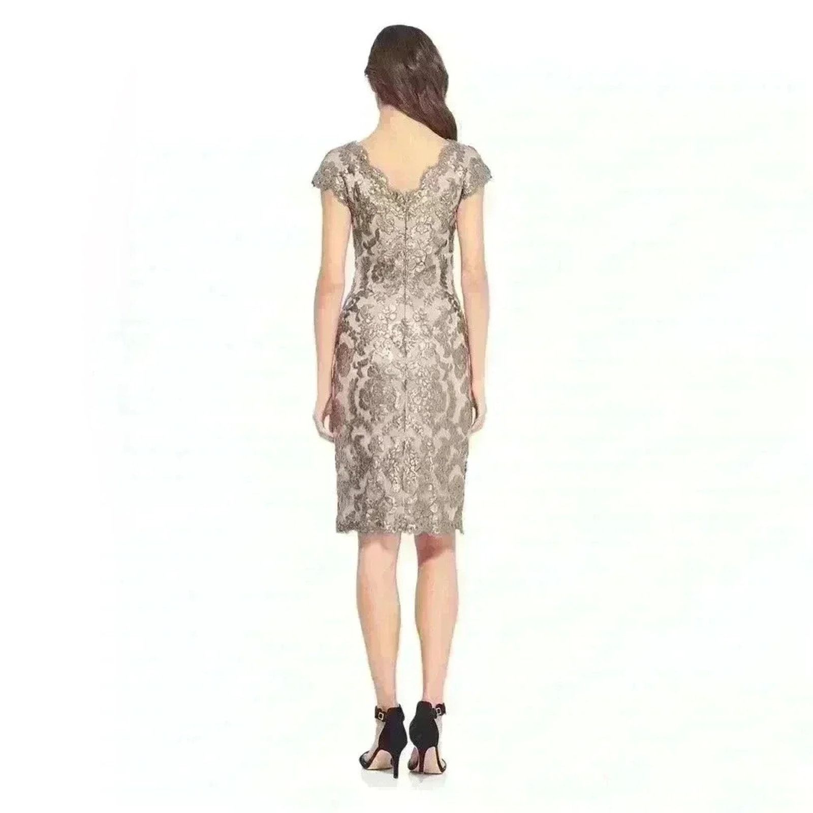 Tadashi Shoji NWT TADASHI SHOJI Paillette Embroidered Lace Dress Sz. 6 Size M / US 6-8 / IT 42-44 - 2 Thumbnail