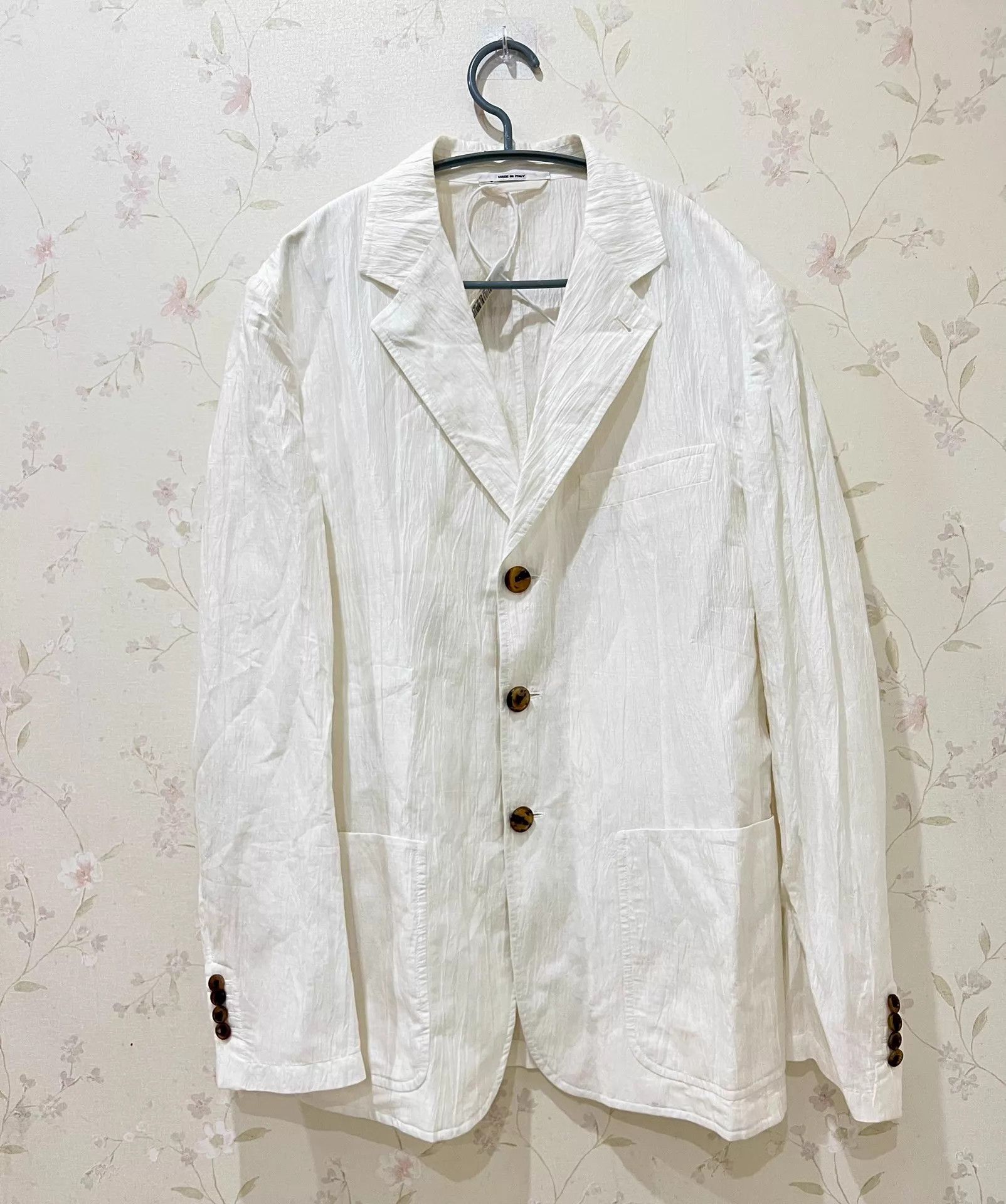 Hermes Hermes Cream Pleated Linen Blazer 48 99New Size US M / EU 48-50 / 2 - 1 Thumbnail