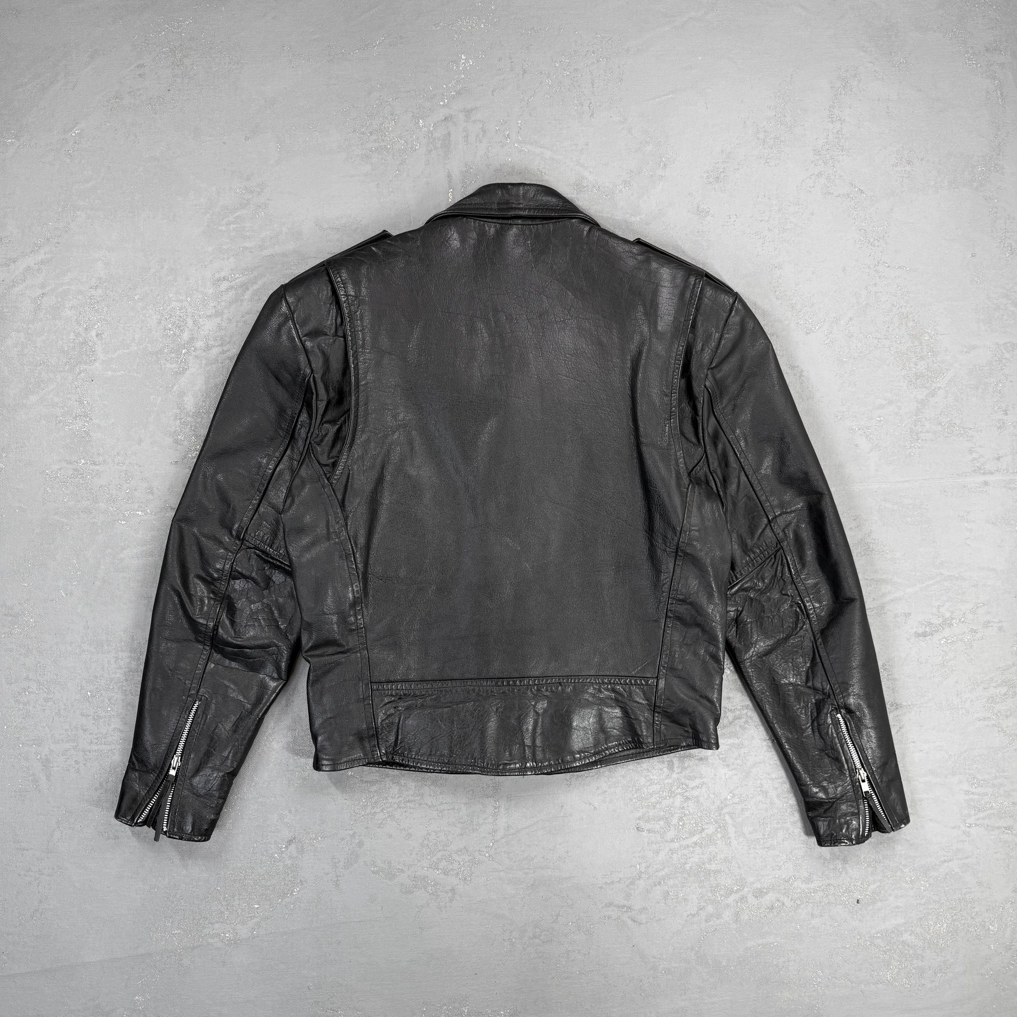 Wilsons Leather Vintage Wilsons Leather Black Leather Classic Biker