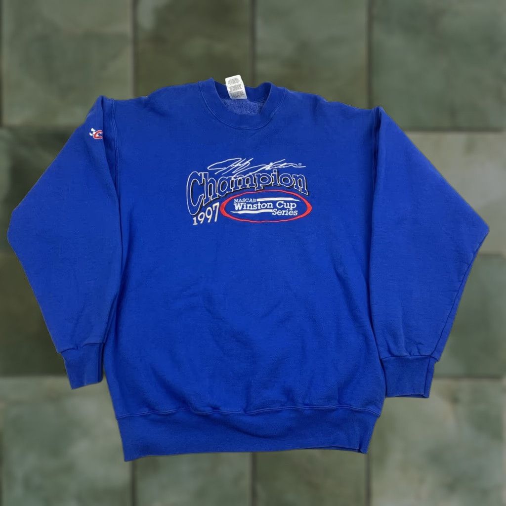 Chase Authentics VINTAGE Winston Cup Champion Sweatshirt Adult XL Blue Jeff Gordon Nascar Shirt Mens 90s Nascar Racing Size US XL / EU 56 / 4 - 1 Thumbnail