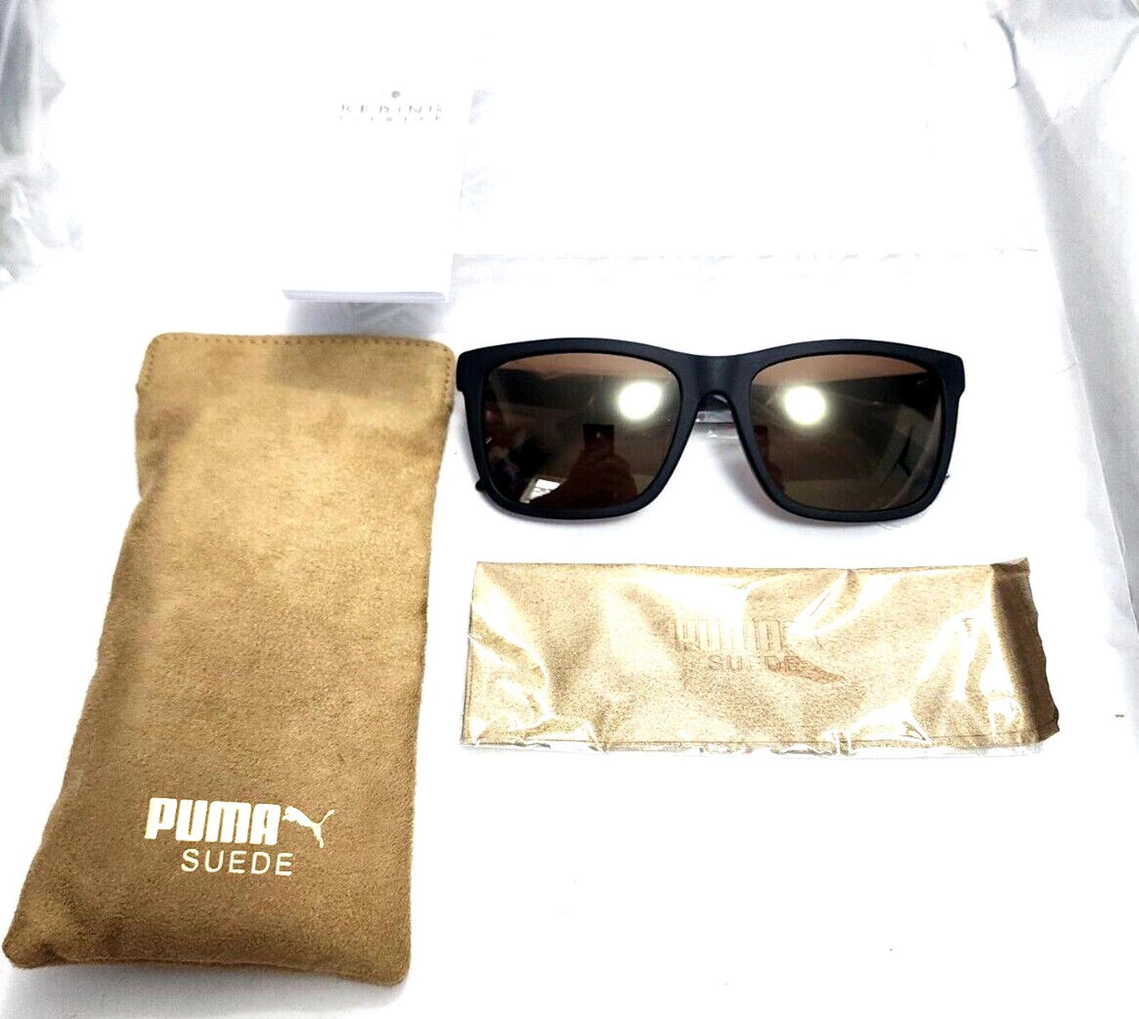 Puma Puma PU0040SA 001 Suede Black Sunglasses 56-18 140 New Size ONE SIZE - 2 Thumbnail
