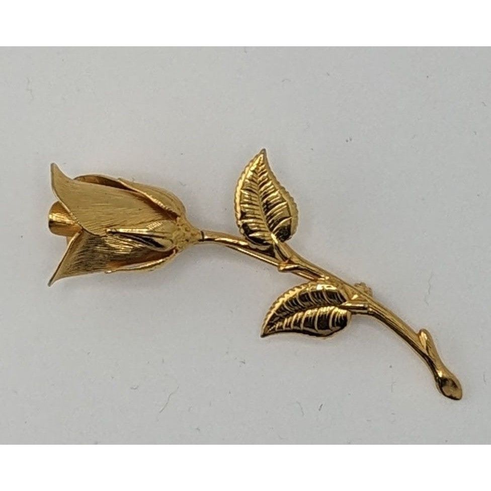 Other Vintage Gold-Tone Rosebud Brooch Size ONE SIZE - 4 Thumbnail
