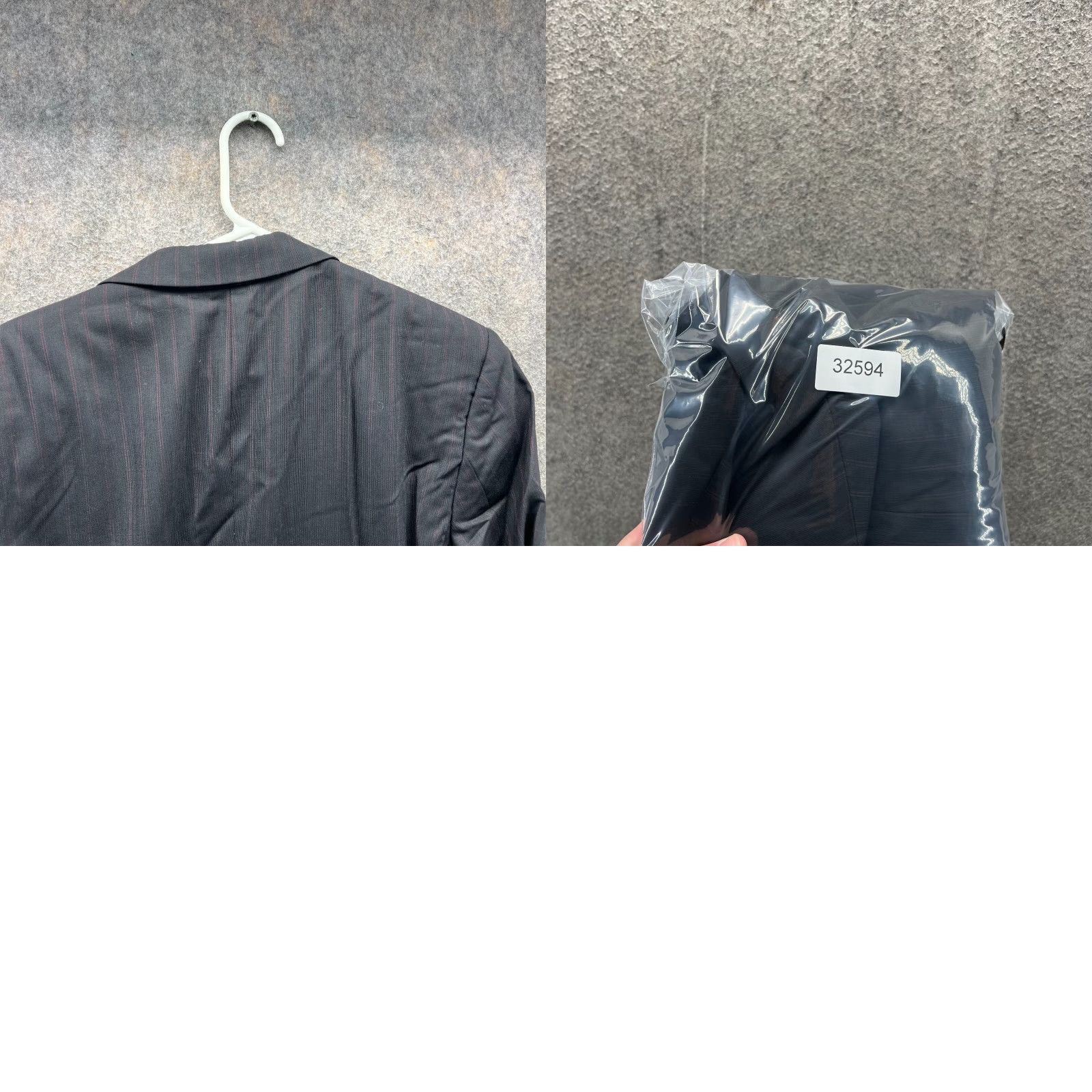 Hugo Boss HUGO BOSS Blazer Mens 36R Black Sport Coat Gable Vegas Jacket Striped Wool Jacket/Coat Notch Two-Button Flat Front Regular Mens Wool Black 36R Size 36R - 9 Thumbnail