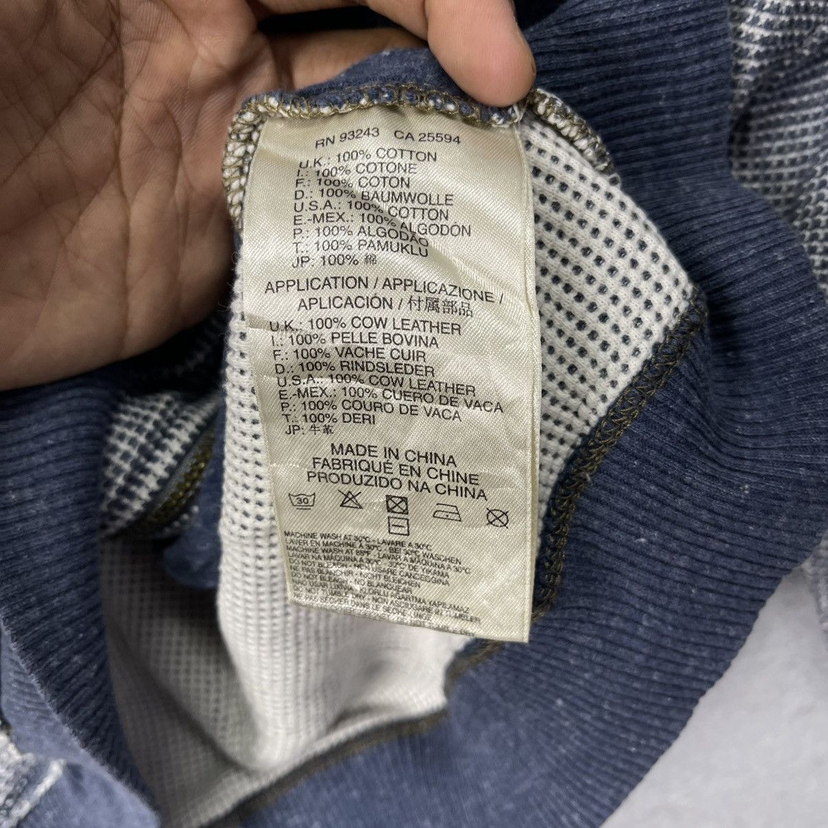 Diesel Diesel Co. Zip-Up Hoodie – Blue/Grey Waffle Knit Size US M / EU 48-50 / 2 - 10 Thumbnail