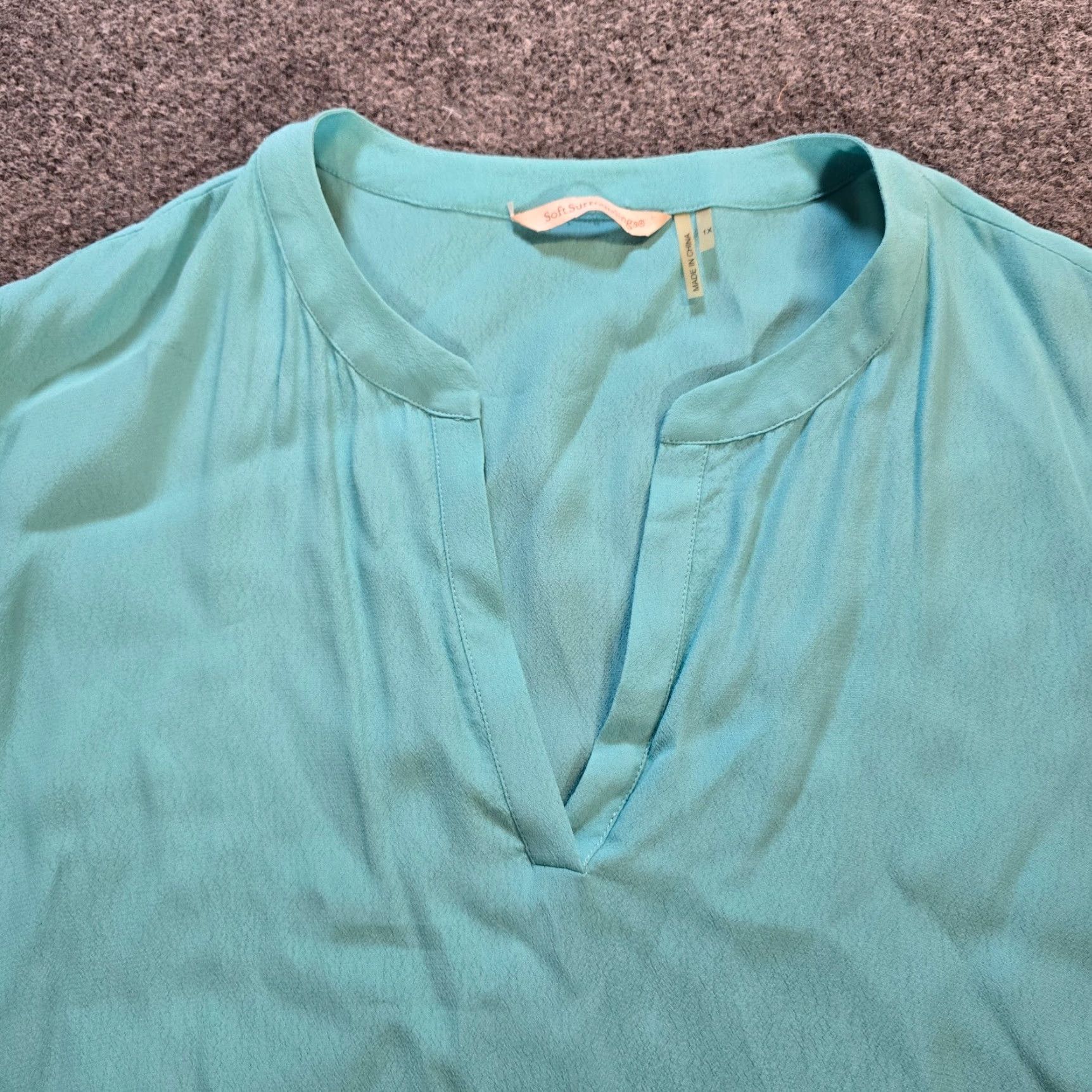 Soft Surroundings Soft Surroundings Top Womens 1X Green Tunic Long Sleeve Layered Casual Capsule Blouse V-Neck Knit 1X Womens Green Tunic Blouse Mens? Size XL / US 12-14 / IT 48-50 - 2 Thumbnail