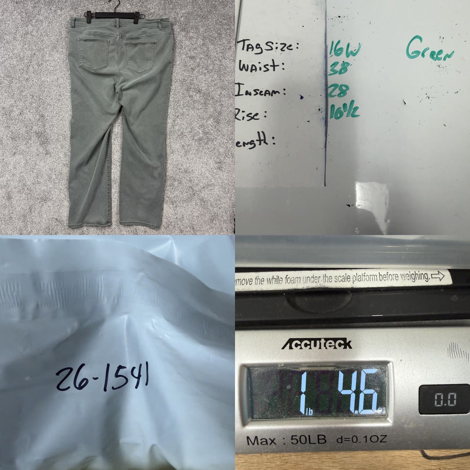 Vintage Dressbarn Jeans Womens 16W Straight Mid Rise Stretch Denim Green Pants Adult Plus Size 38x28 5-Pocket Coin Size 38" / US 16 / IT 52 - 9 Thumbnail