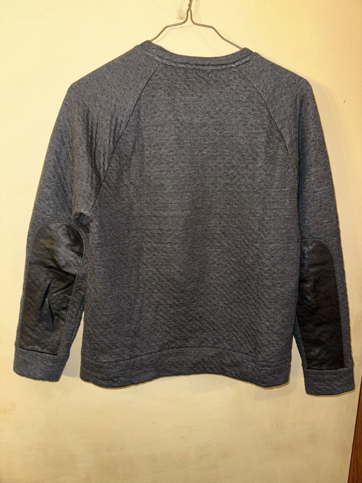Club Monaco Club Monaco Men’s Grey Sweatshirt with Leather Patches, Med Size US M / EU 48-50 / 2 - 3 Thumbnail