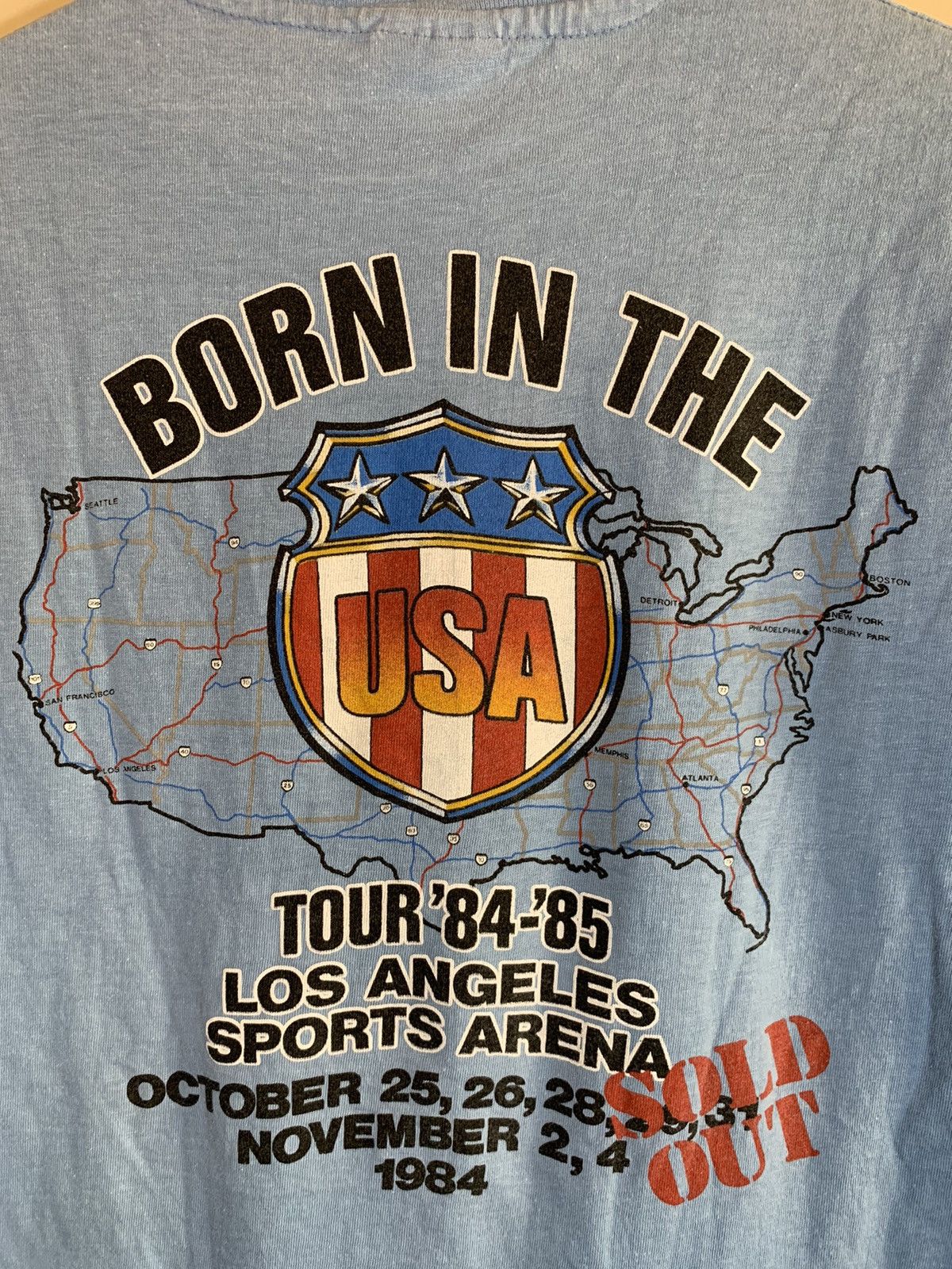 Band Tees × Vintage *RARE* Vintage 1984 Bruce Springsteen Born In USA LA T-Shirt Size US L / EU 52-54 / 3 - 4 Thumbnail