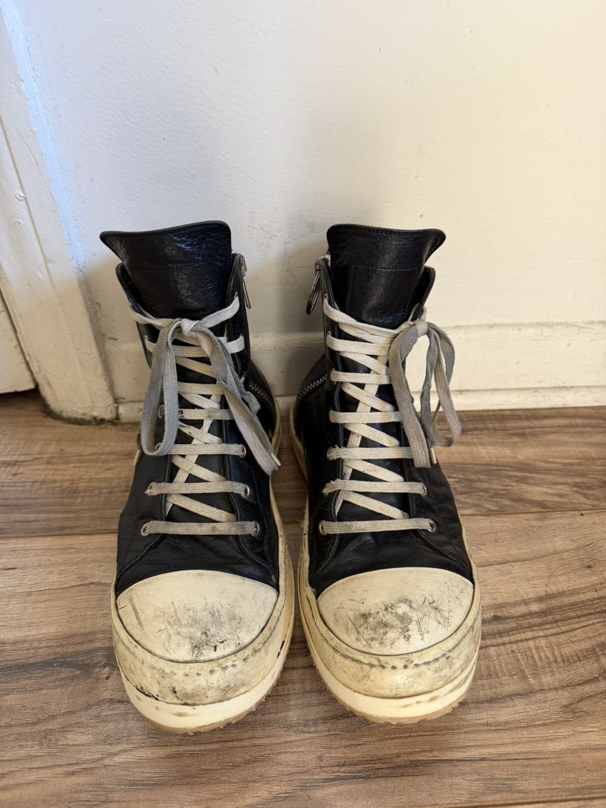 Rick Owens FW18 Mainline Leather Ramone Hightop Sneakers 44 Size US 11.5 / EU 44-45 - 2 Thumbnail