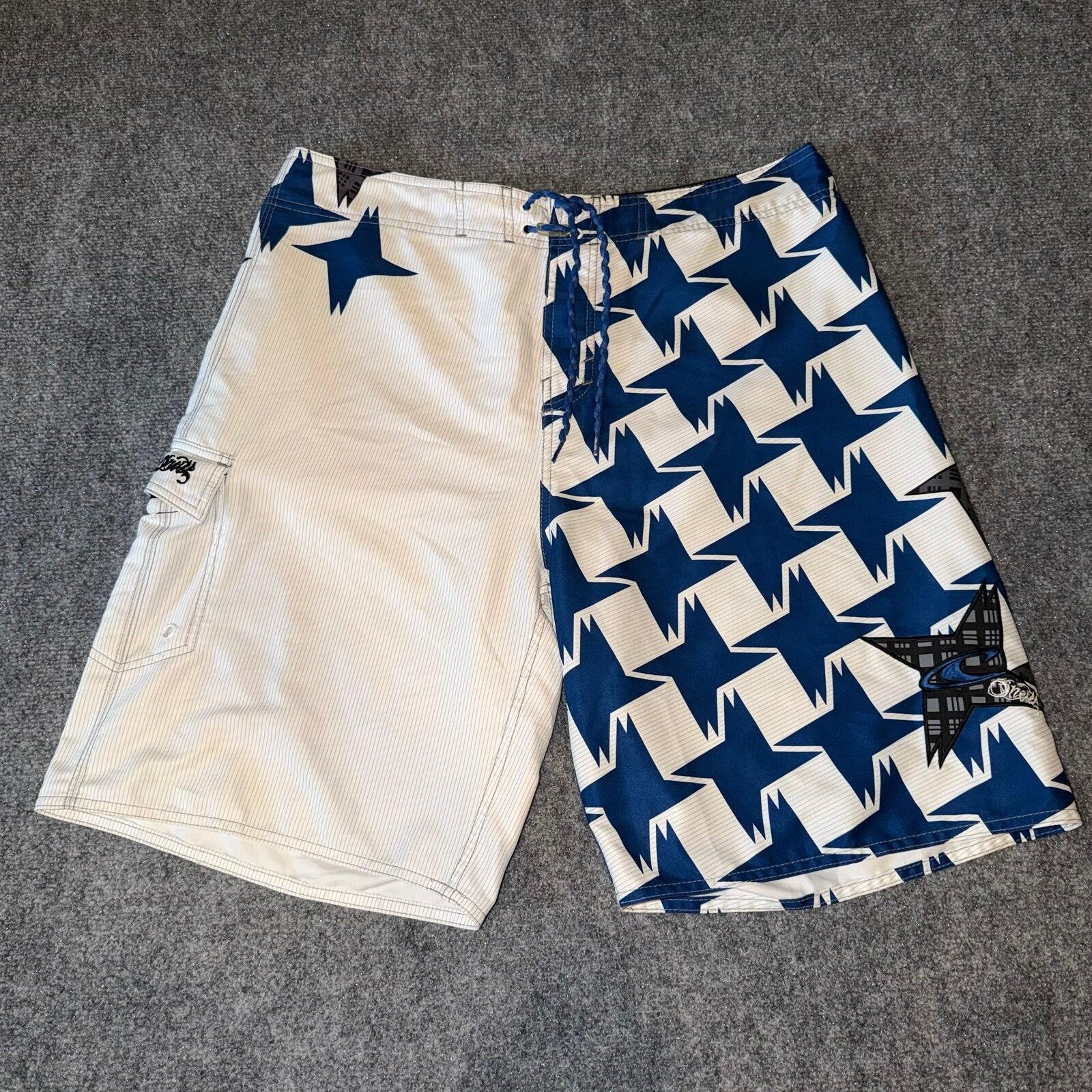 O'Neill O’Neill Blue Stars Lopez Freak Surf Board Shorts Mens XL Vtg Size US 36 / EU 52 - 1 Thumbnail