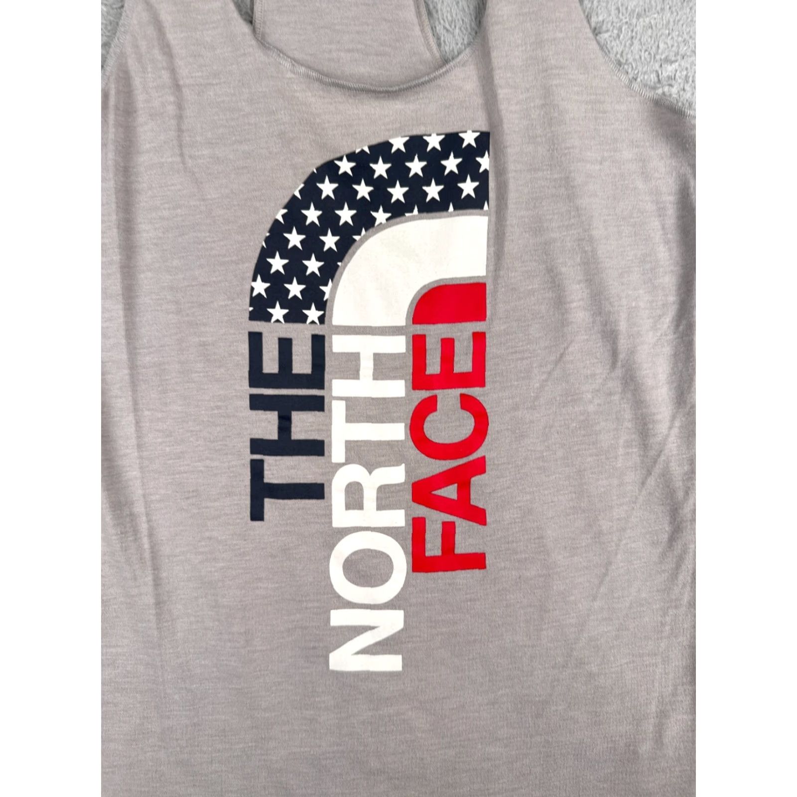 The North Face The North Face Shirt Women Small Gray Tank Sleeveless Scoop American Flag USA Size S / US 4 / IT 40 - 6 Thumbnail