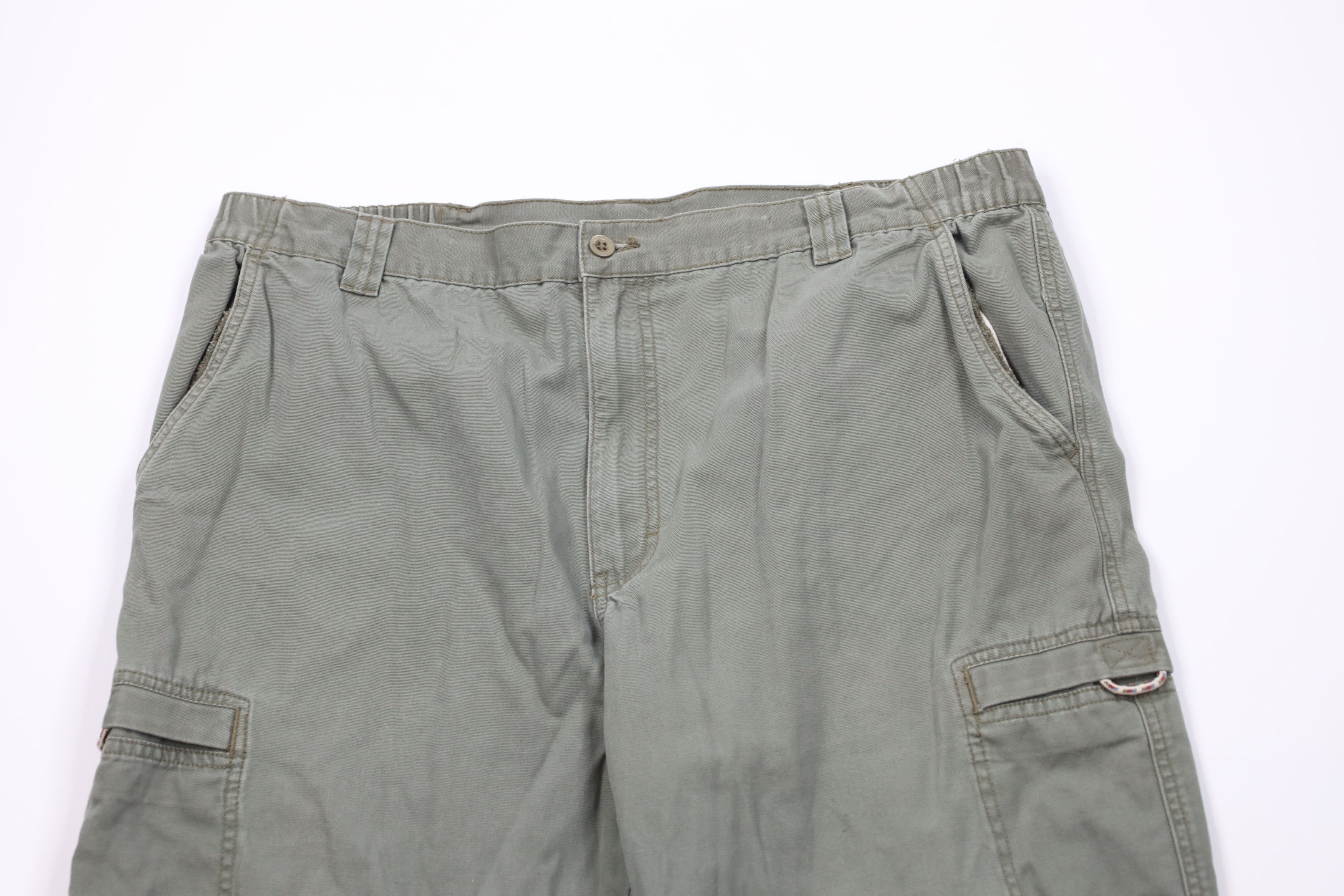 L.L. Bean Vintage LL Bean Canvas Wide Leg Cargo Pants Green Cotton Size US 40 / EU 56 - 2 Thumbnail