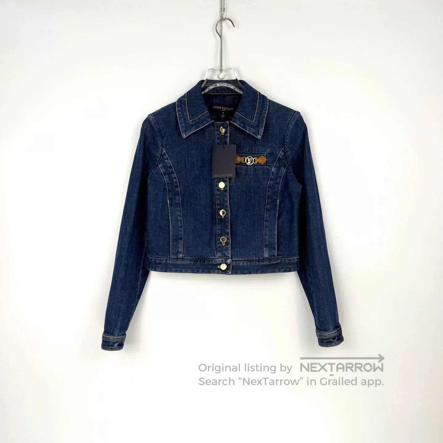 Louis Vuitton LV Washed Blue Denim Jacket with Metal Label. Size US XS / EU 42 / 0 - 3 Thumbnail