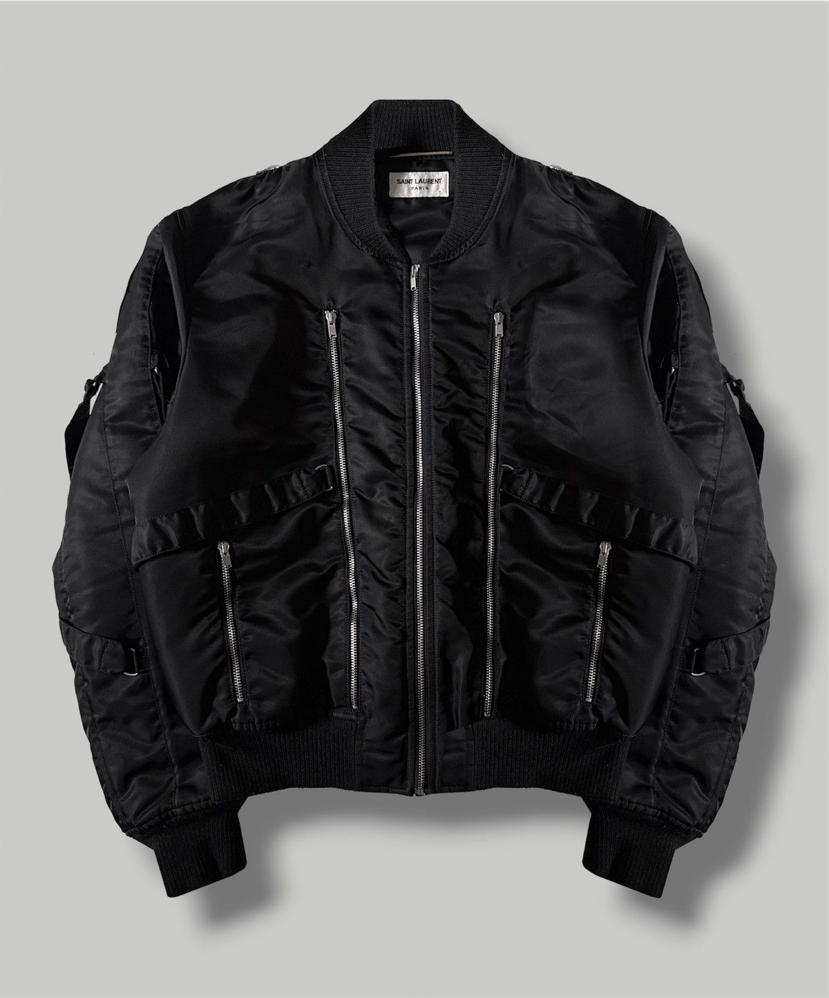 Saint Laurent Paris Saint Laurent By Hedi Slimane AW15 Bondage Bomber Jacket Size US S / EU 44-46 / 1 - 1 Thumbnail