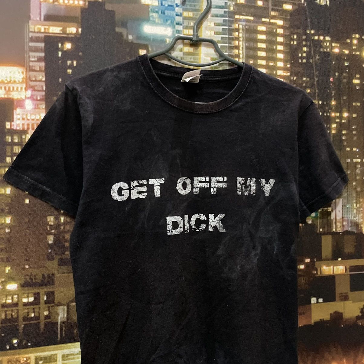 Band Tees VINTAGE Y2K BLACK FADE TEE GET OFF MY DICK PENIS FUNNY PORNO Size US M / EU 48-50 / 2 - 2 Thumbnail