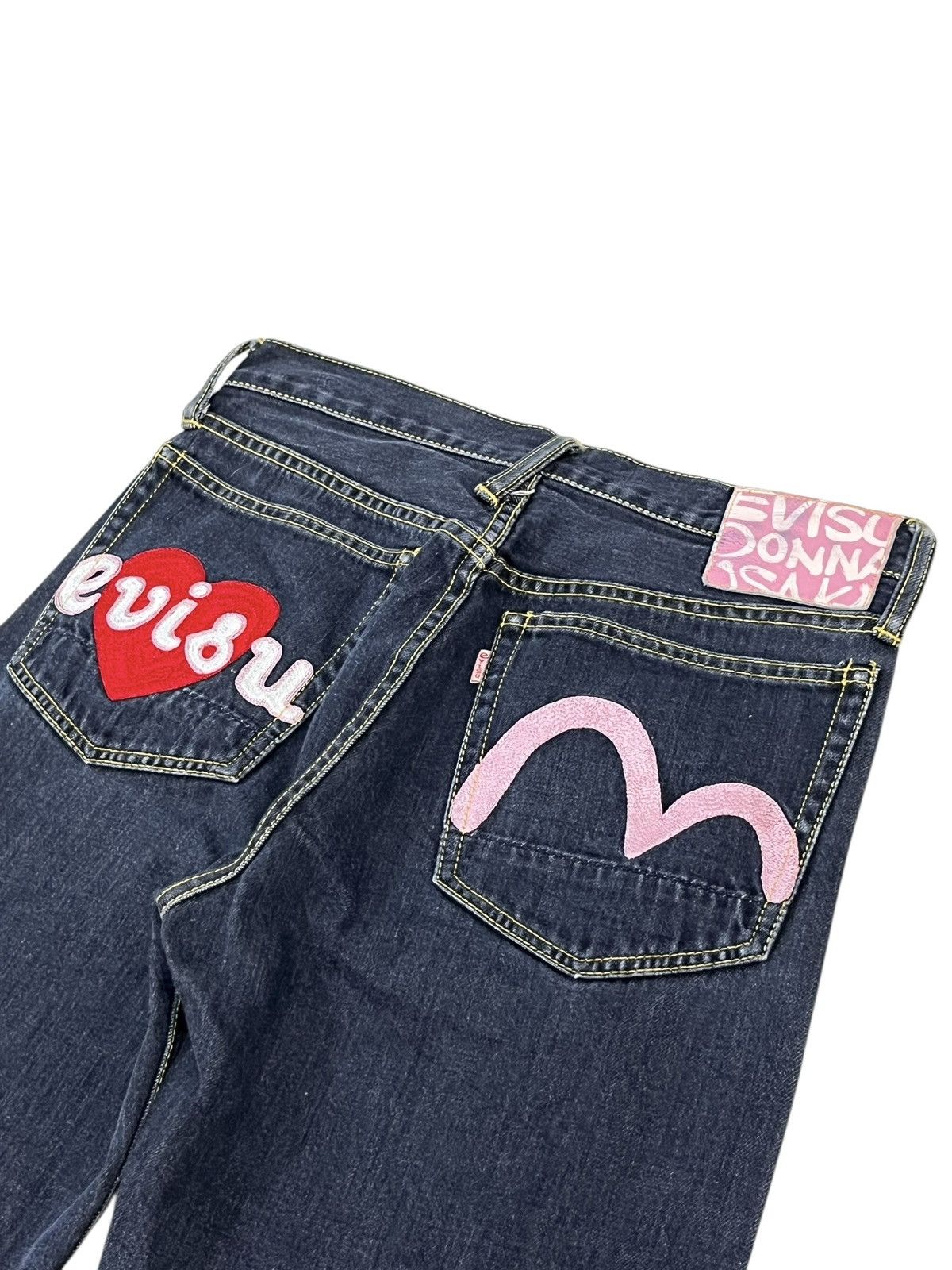 Evisu VERY RARE🔥Vintage EVISU DONNA Pink Selvedge Denim Jeans 27” Size 27" / US 4 / IT 40 - 4 Thumbnail