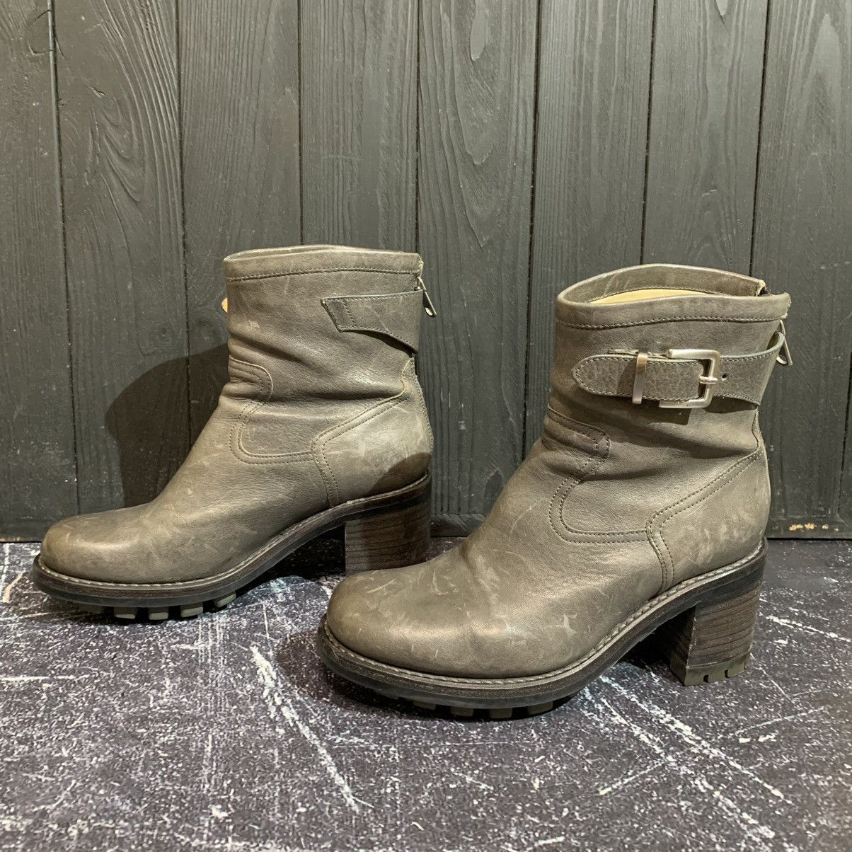 Japanese Brand FREE LANCE Leather Biker Wmns Boots Size 36 Rick Owens Style Size US 6 / IT 36 - 3 Thumbnail