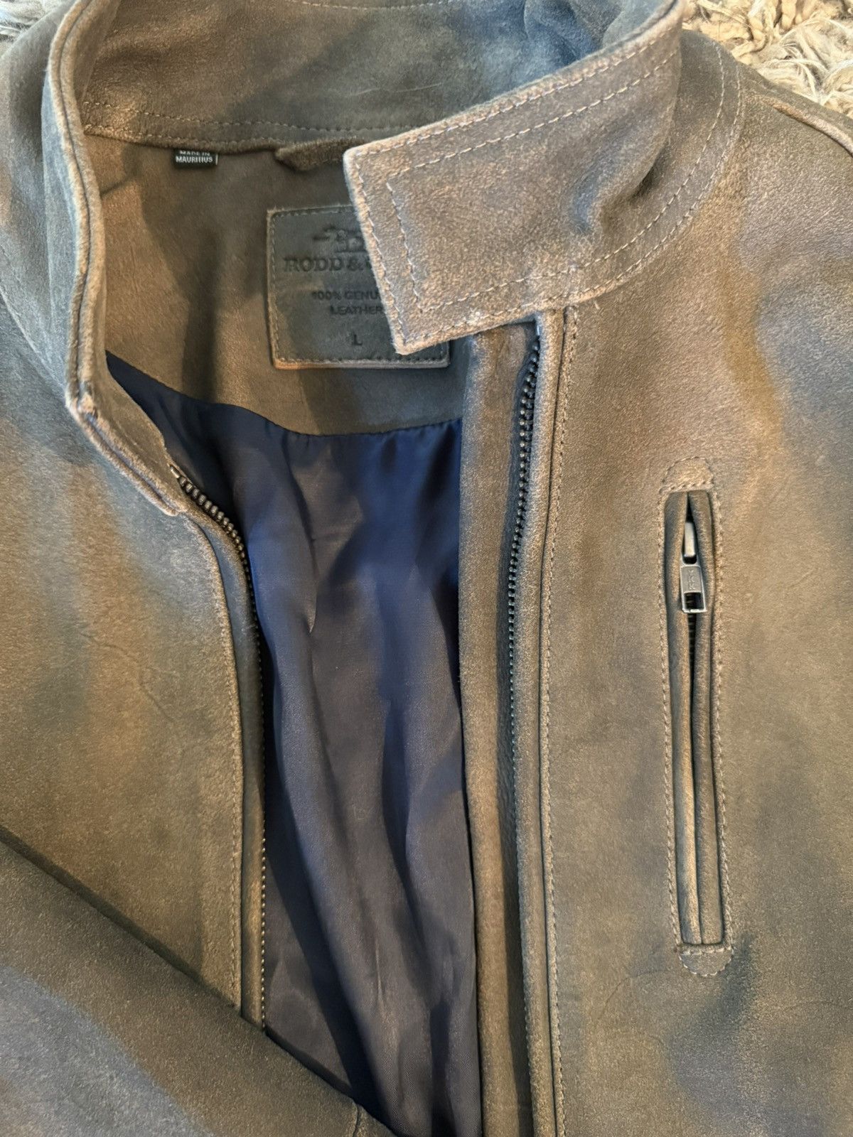 Rodd & Gunn Rodd & Gunn Suede Leather Jacket – Brown – Size L – New Size US L / EU 52-54 / 3 - 7 Thumbnail