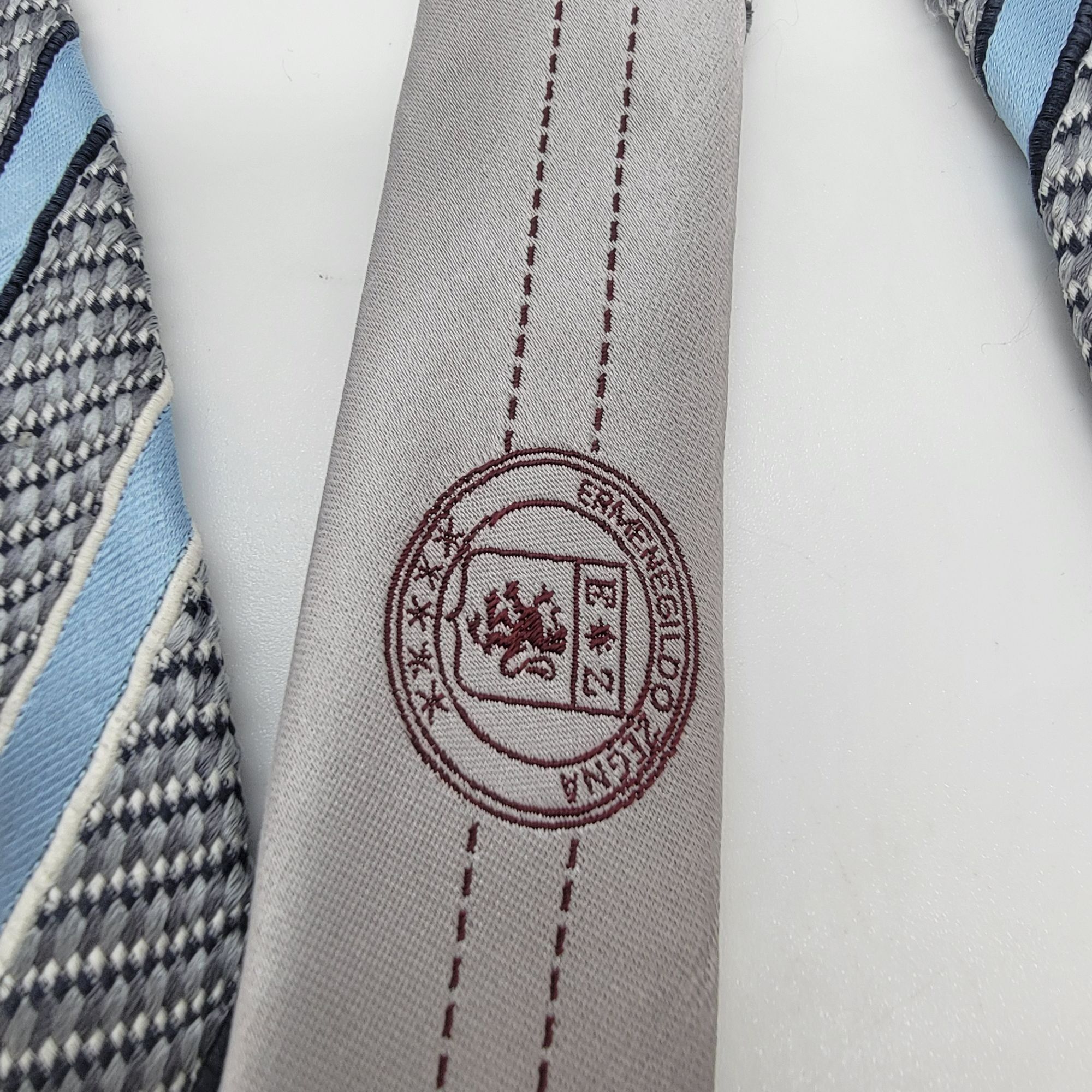 Ermenegildo Zegna ⭐Ermenegildo Zegna Vintage Men's Tie Grey Blue Regimental Pa Size ONE SIZE - 5 Thumbnail