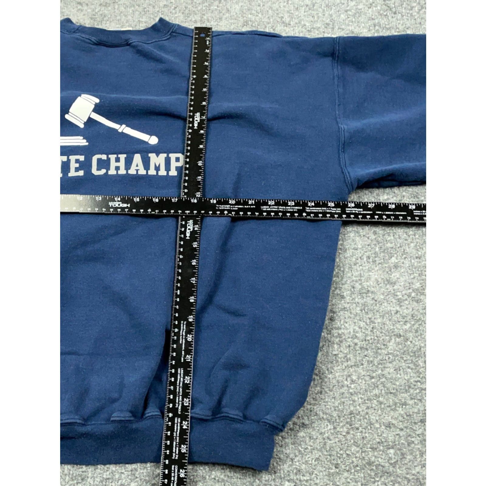 Hanes VTG Debate Club State Champions Sweatshirt Hanes Adult XL Blue 90s Vintage Preppy Retro School Logo Pullover Heavyweight Crew Neck Fleece Size US XL / EU 56 / 4 - 3 Thumbnail