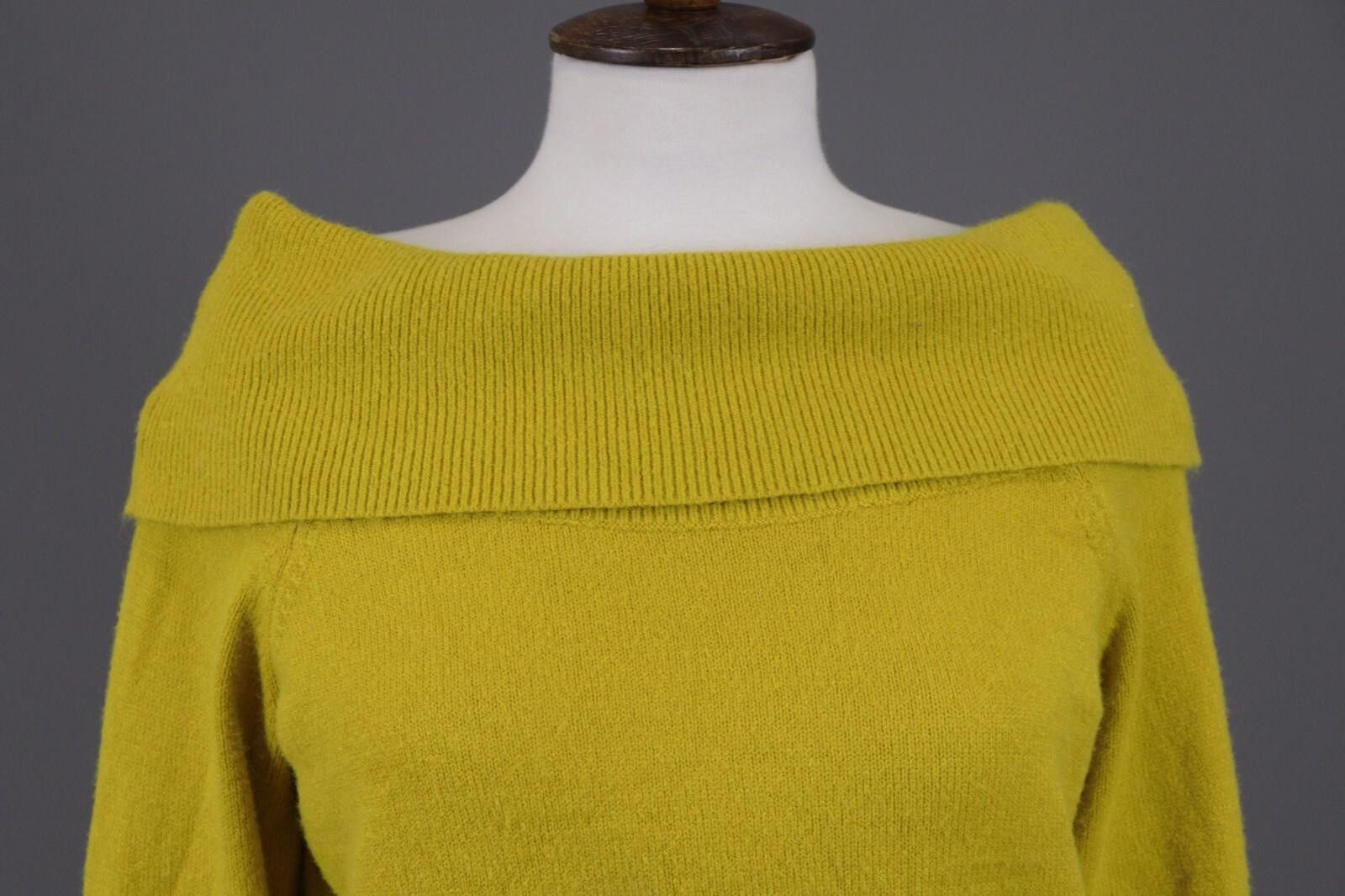 Designer Anthropologie Yellow Boat Neck Jumper Blend Sweater Size M Size M / US 6-8 / IT 42-44 - 2 Thumbnail