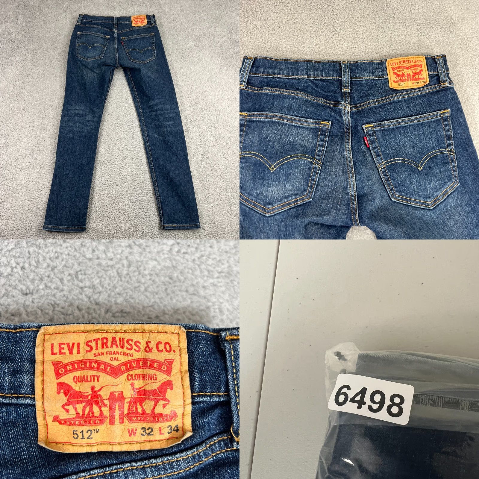 Levi's Levi's 512 Slim Tapered Jeans Mens 32x31 Blue Dark Wash Size US 32 / EU 48 - 8 Thumbnail