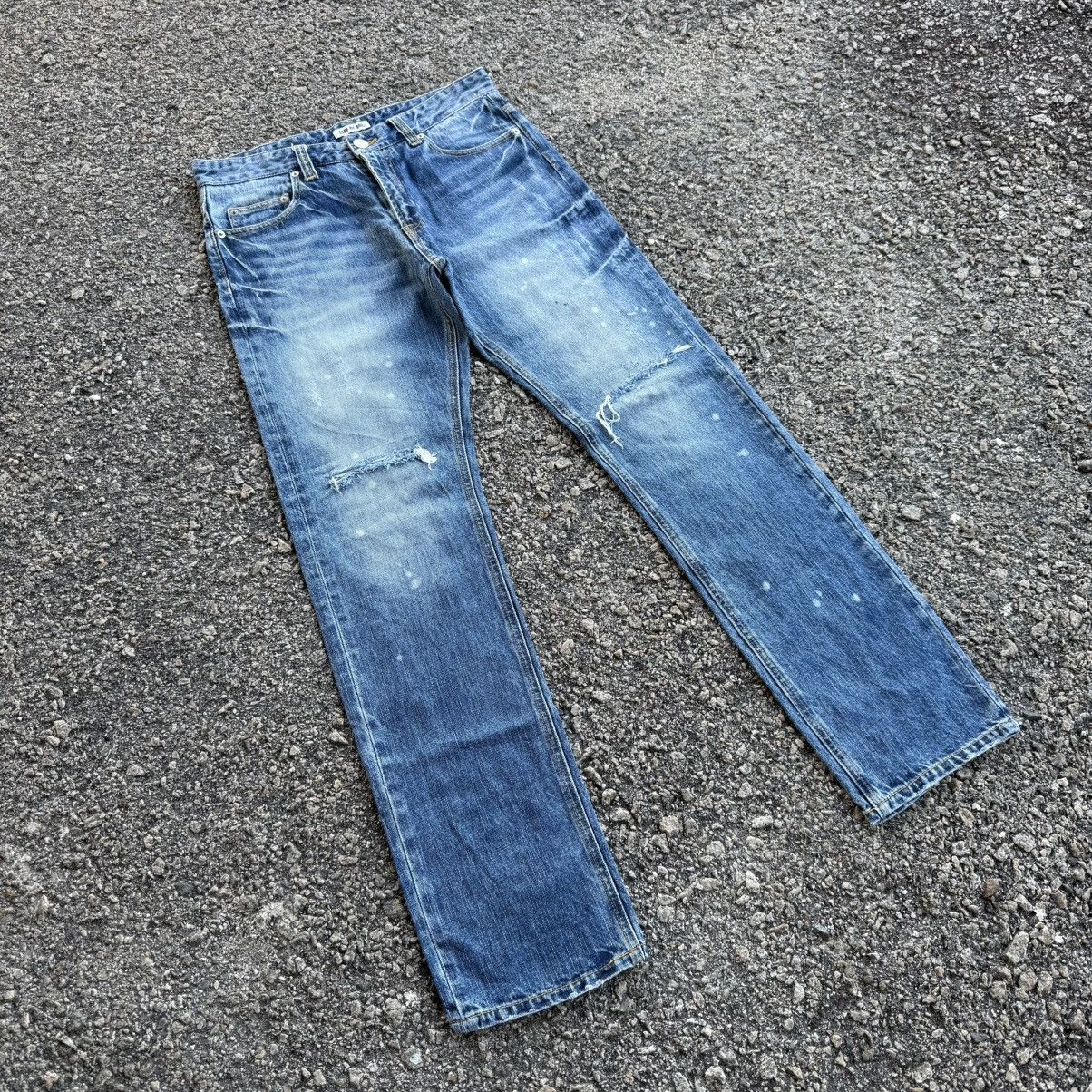 Japanese Brand VINTAGE CLEF DE SOL FADED RIPPEP JEAN DENIM PANTS Size US 33 - 1 Thumbnail